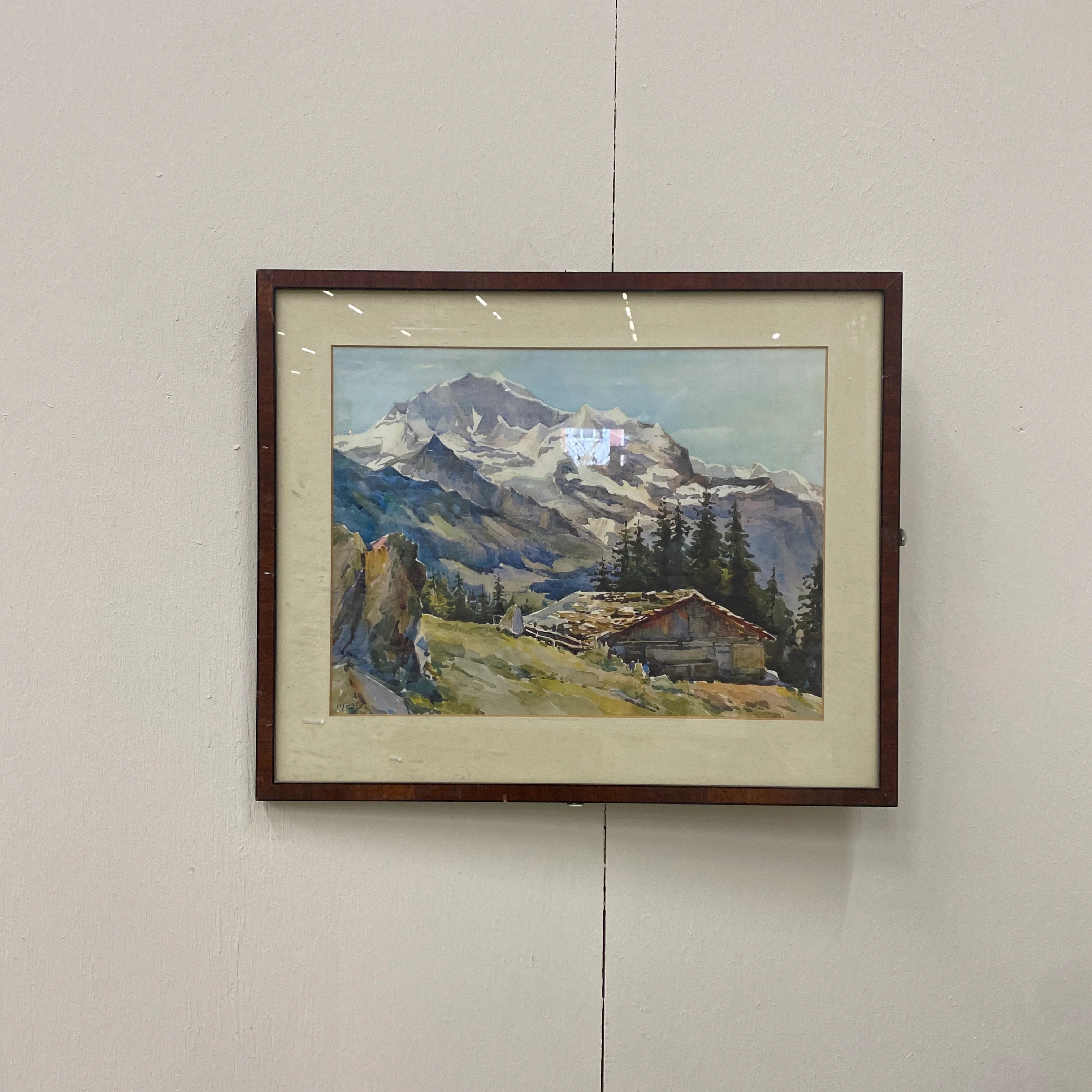 Antiker Rahmen Holz Jungfrau Schweiter Berg Murey Wandbild - Image 3