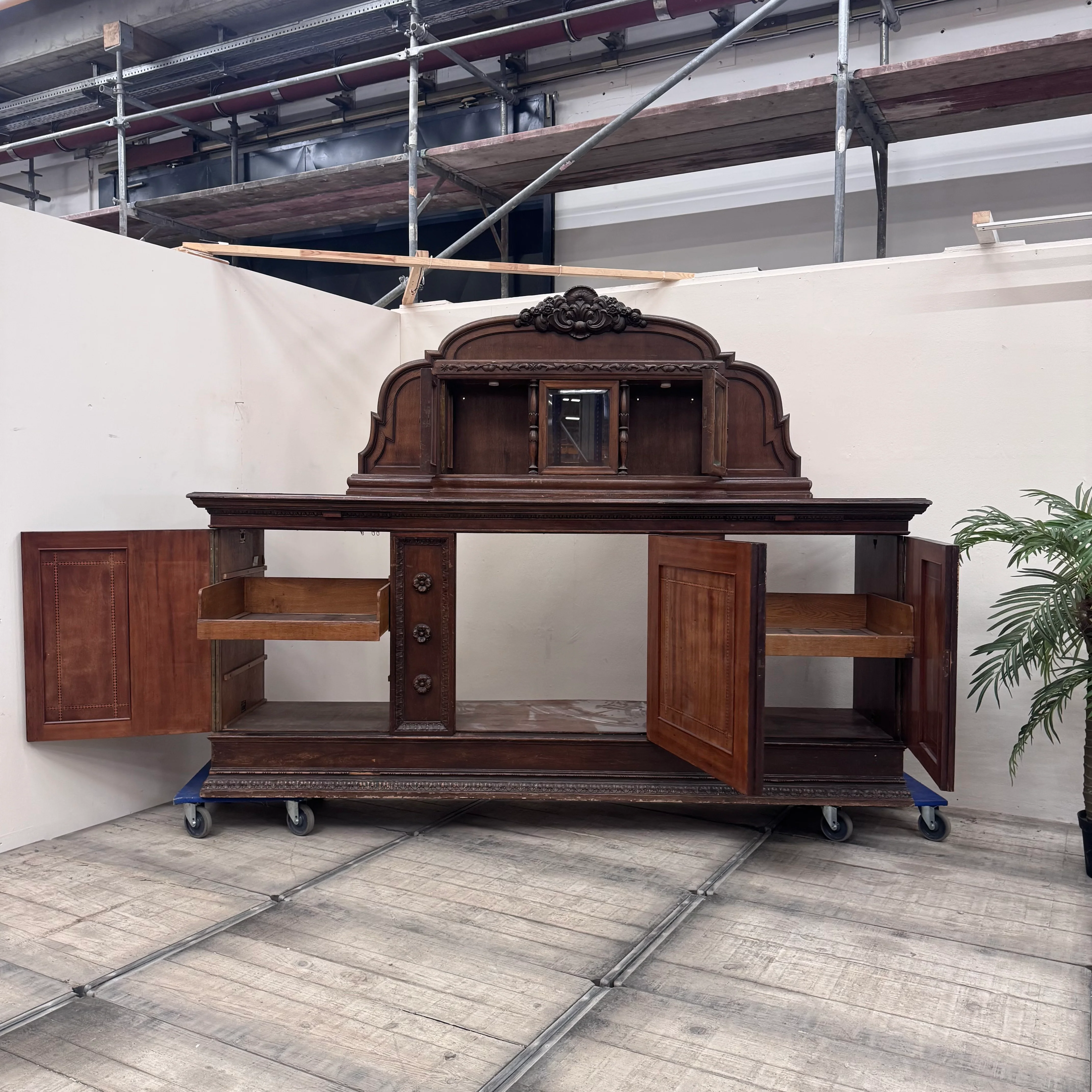 Antikes Buffet Eiche Massiv Historisch Reich verziert Sideboard Gebraucht - Image 2