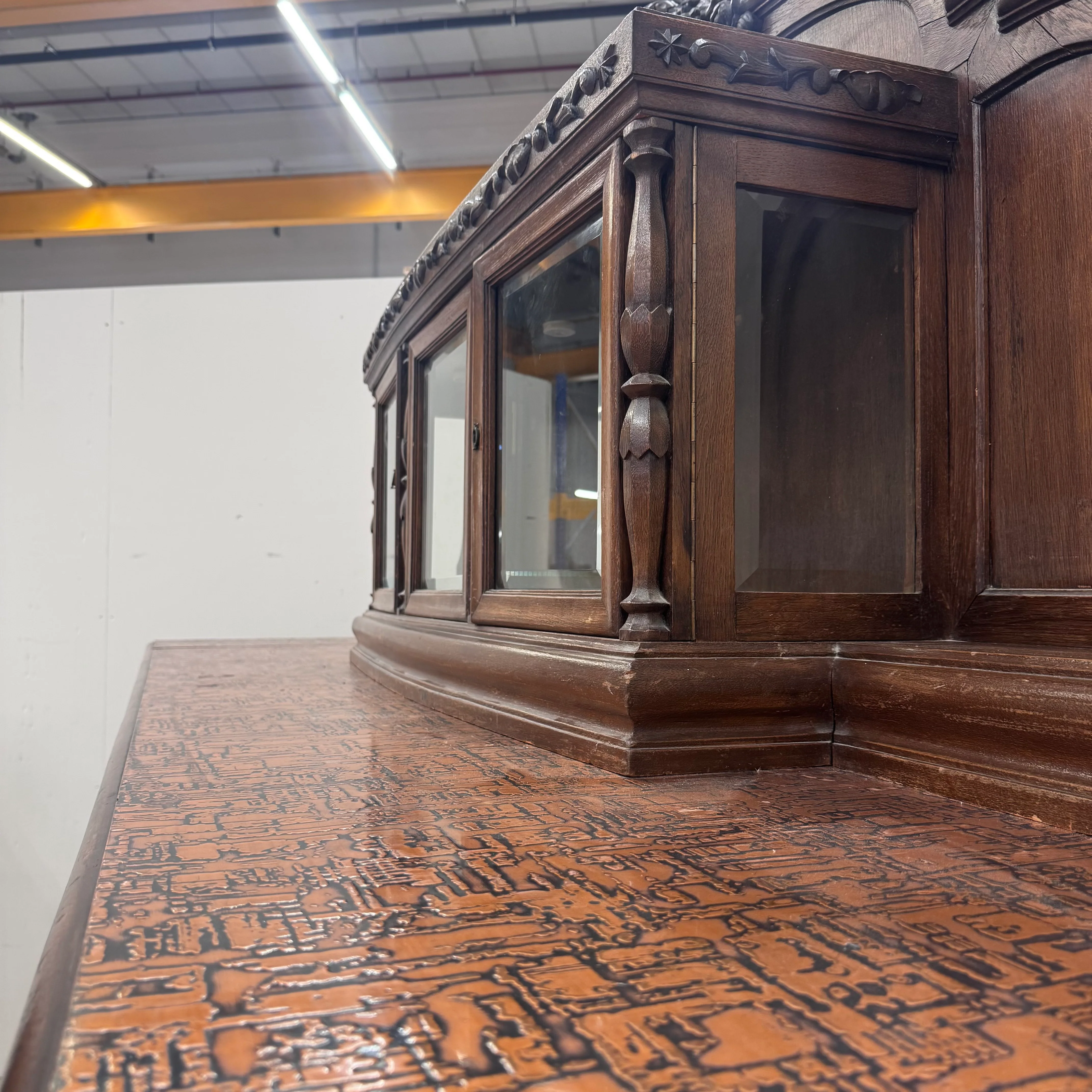 Antikes Buffet Eiche Massiv Historisch Reich verziert Sideboard Gebraucht - Image 3
