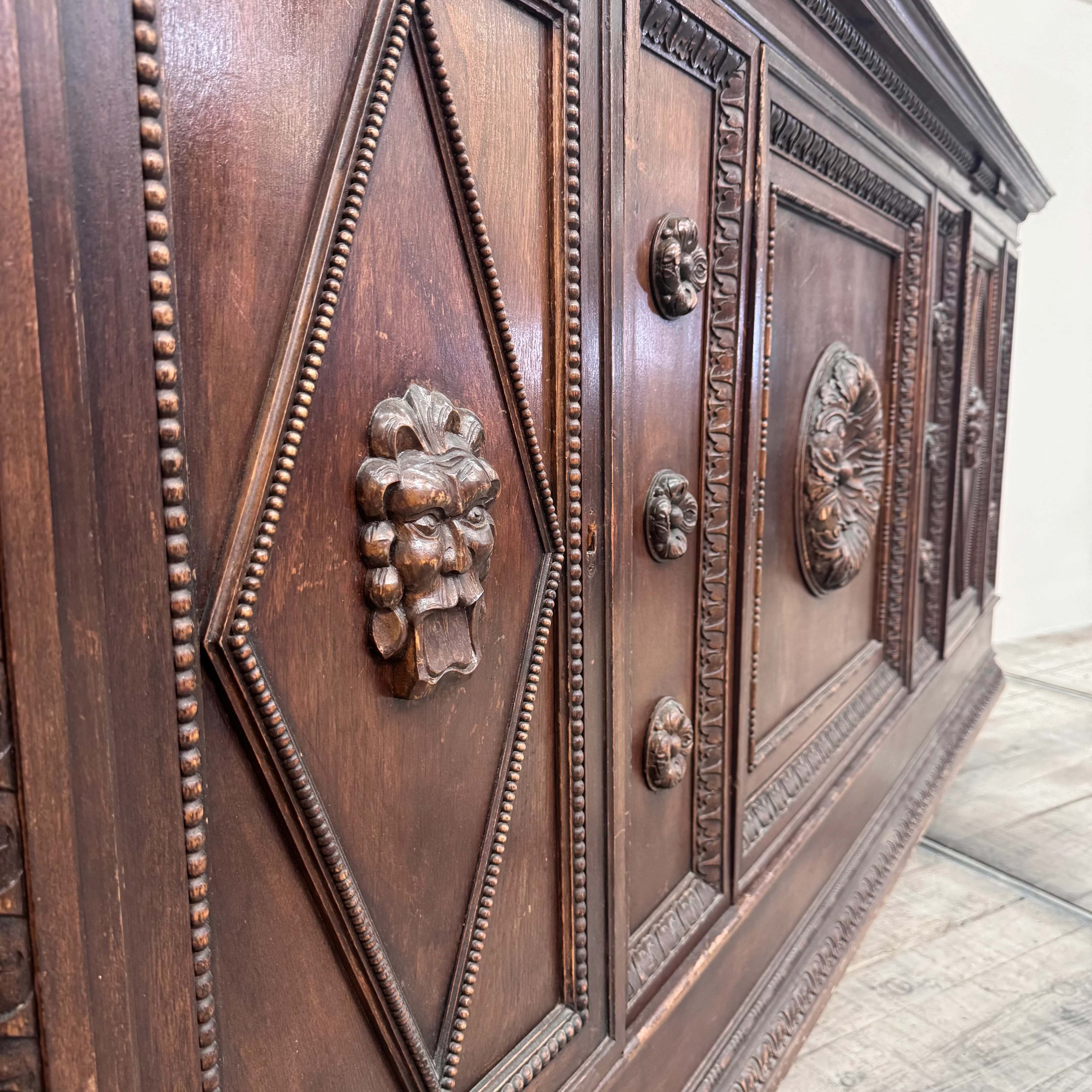 Antikes Buffet Eiche Massiv Historisch Reich verziert Sideboard Gebraucht - Image 4
