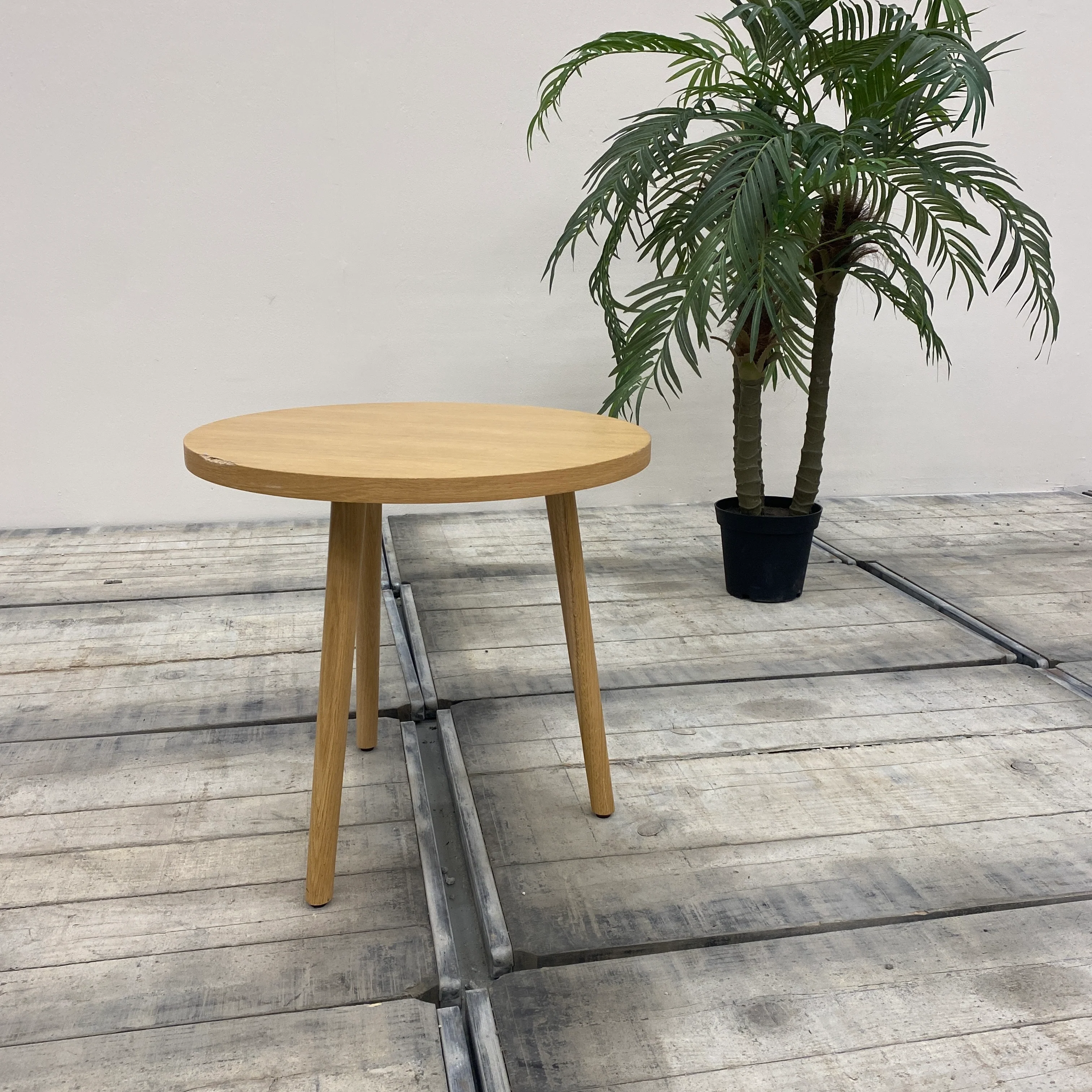 Beistelltisch Rund Braun Holz Tisch 60cm Eiche Gebraucht