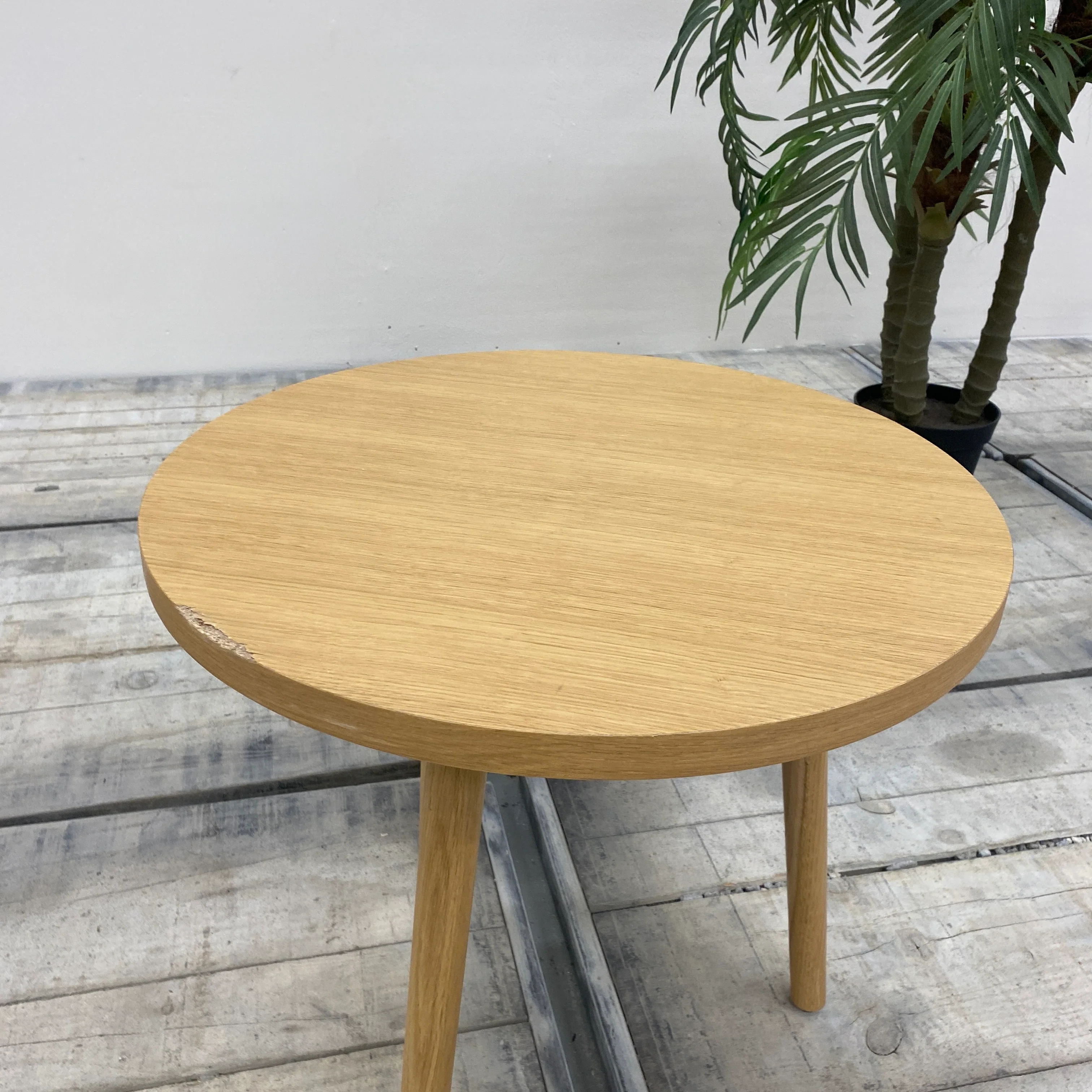 Beistelltisch Rund Braun Holz Tisch 60cm Eiche Gebraucht - Image 2