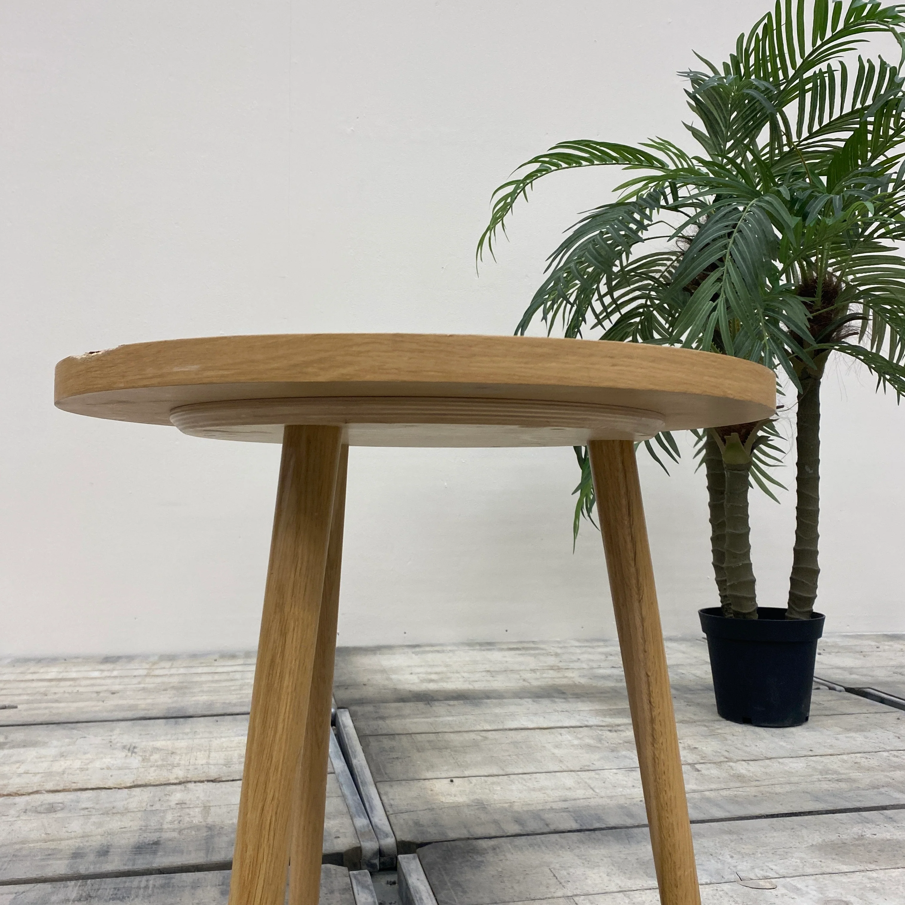 Beistelltisch Rund Braun Holz Tisch 60cm Eiche Gebraucht - Image 5