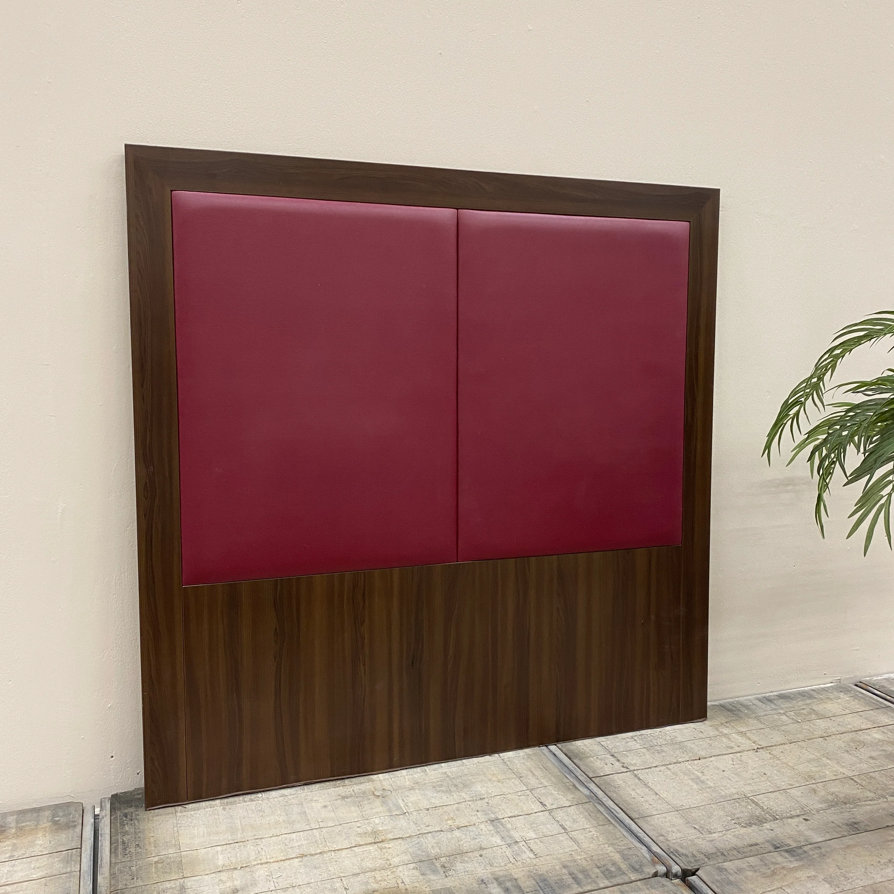 Bettkopfteil 160cm Kunstleder Bordeaux Eiche Dunkel Gebraucht - Image 5