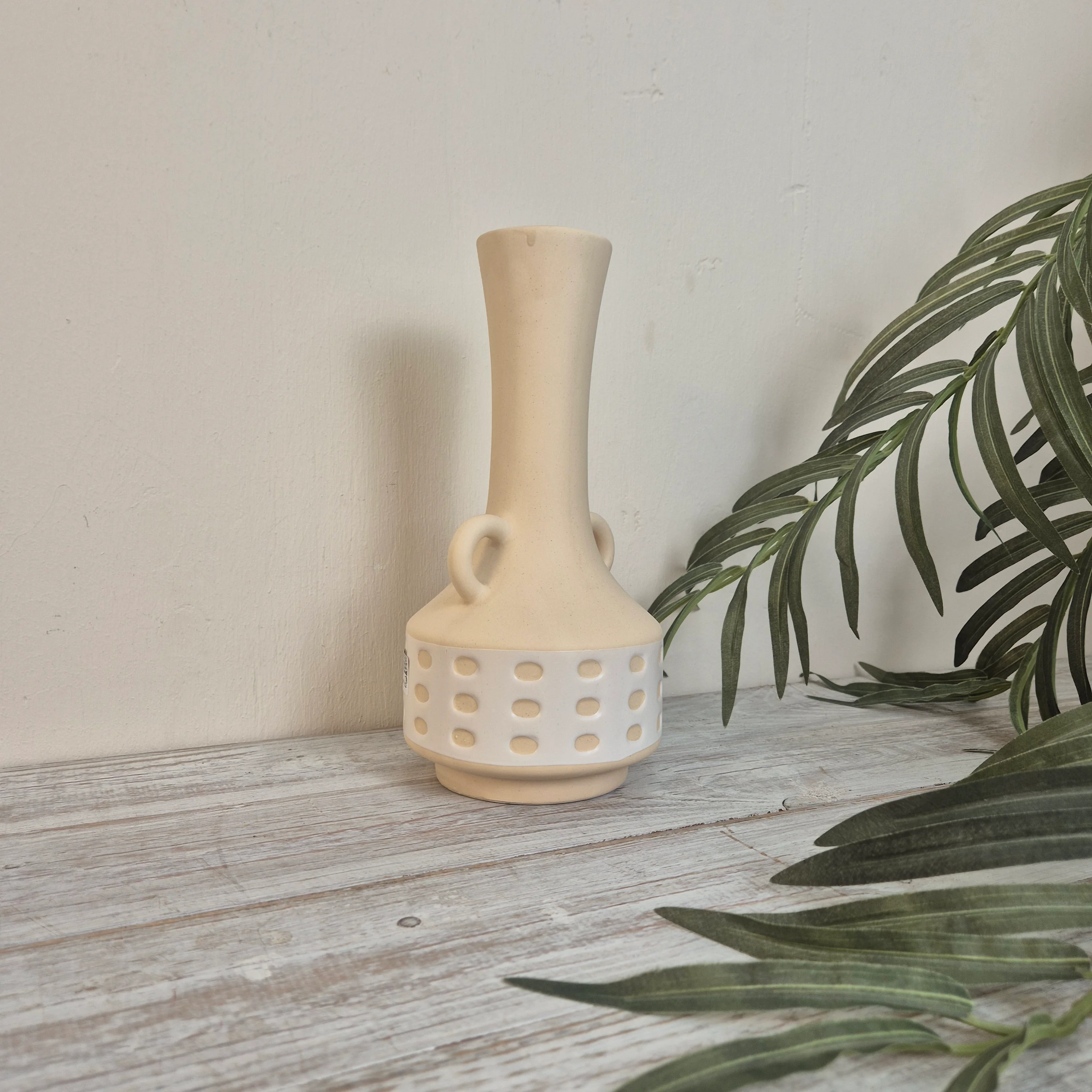 Boltze Home Cimera Vase Creme/Weiß Keramik Mit Griffen Deko - Image 3