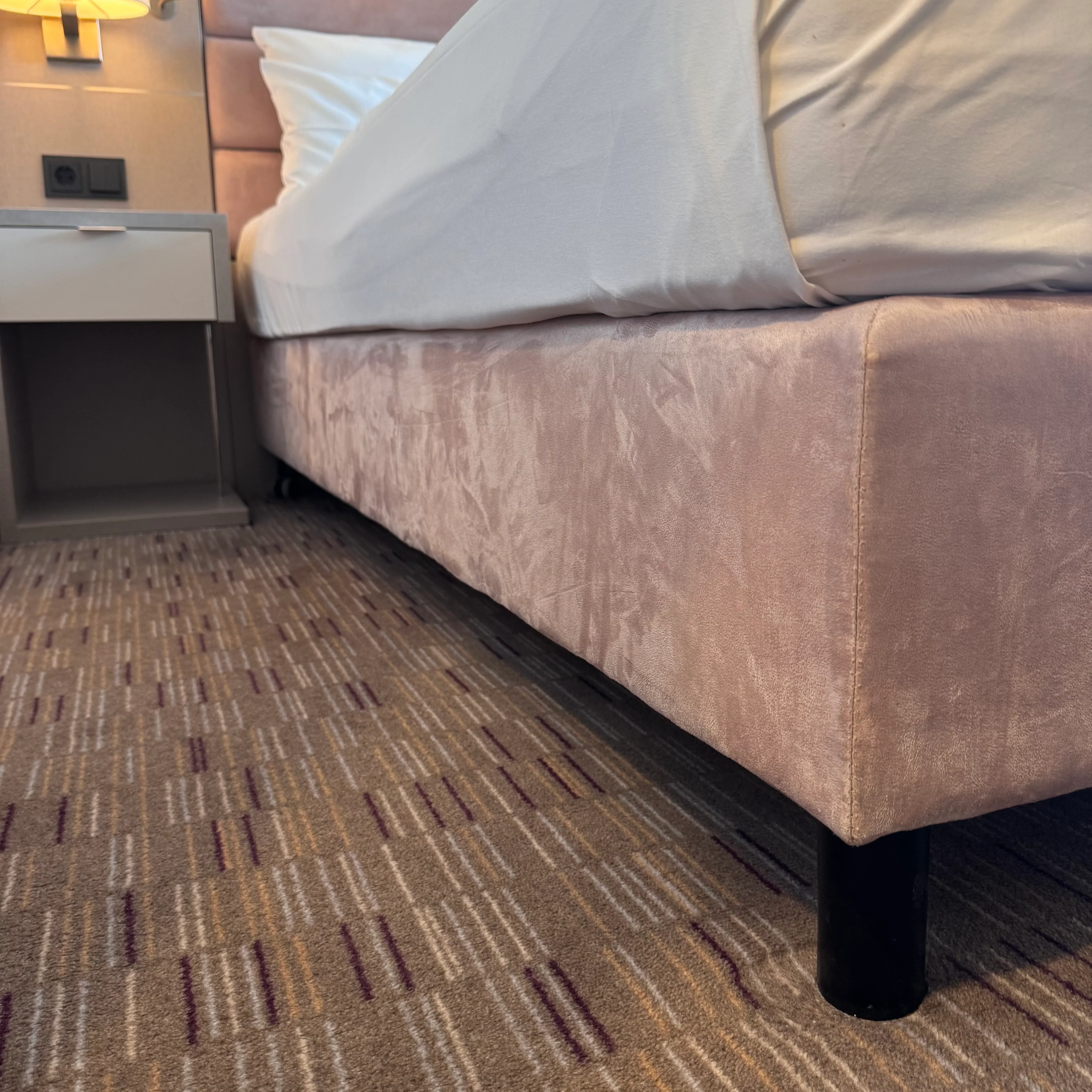 Boxspringbett Altrosa 180x200 Velours Inkl Federkern Matratze Bett Gebraucht - Image 3