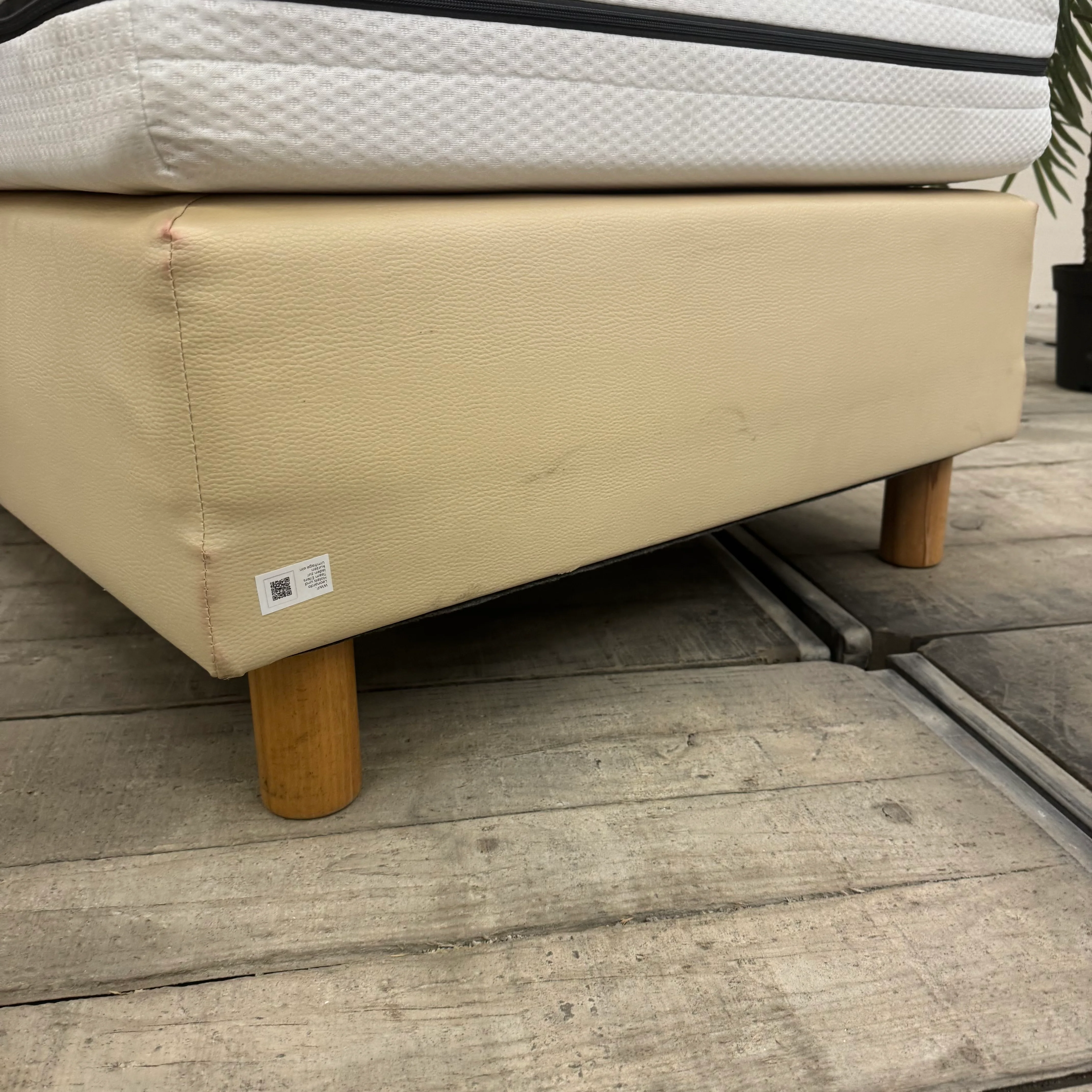 Boxspringbett creme 80x200 mit Matratze Bett Gebraucht Hotelbett - Image 5