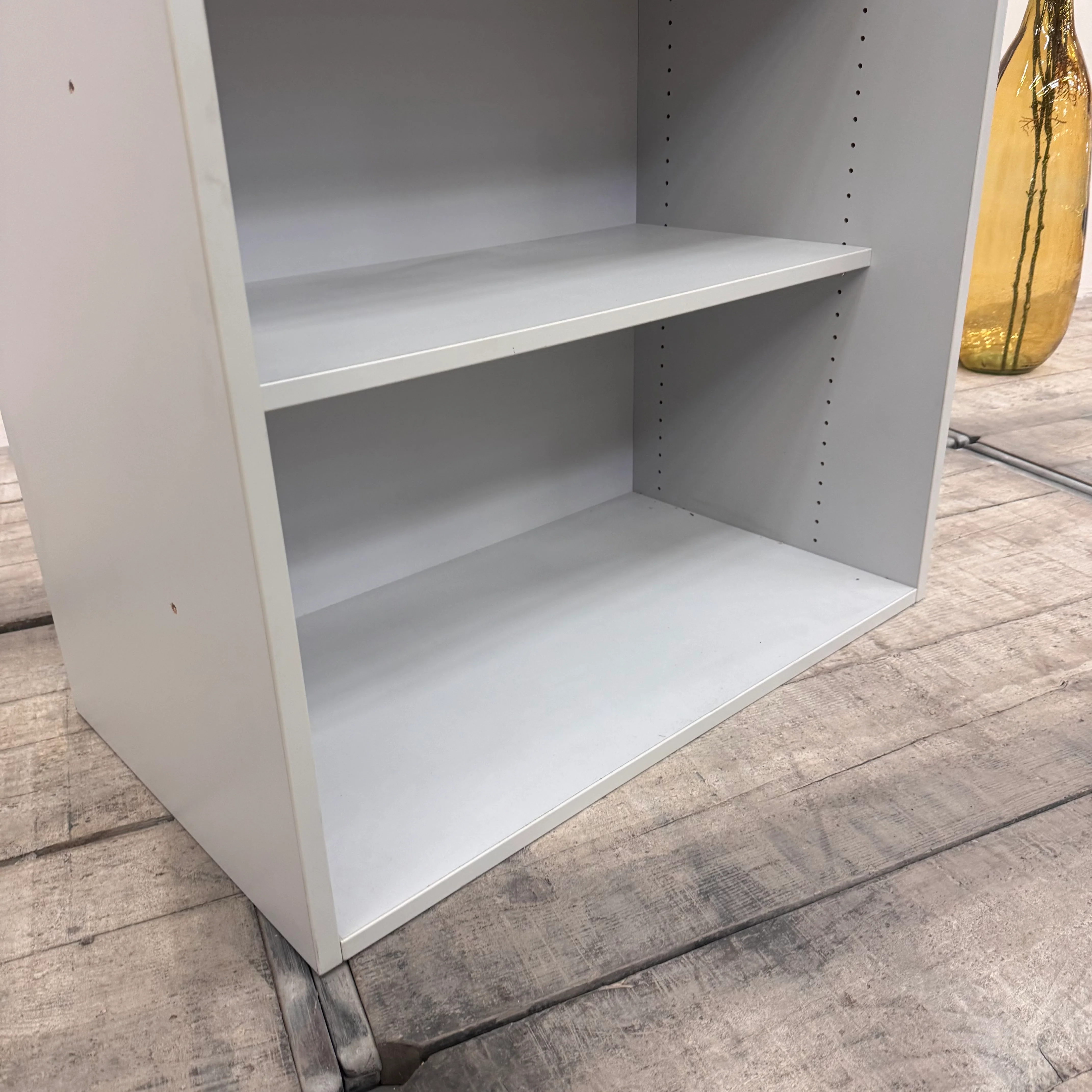 Büro Regal Grau 80cm Holz Aktenregal 3 OH Gebraucht - Image 3