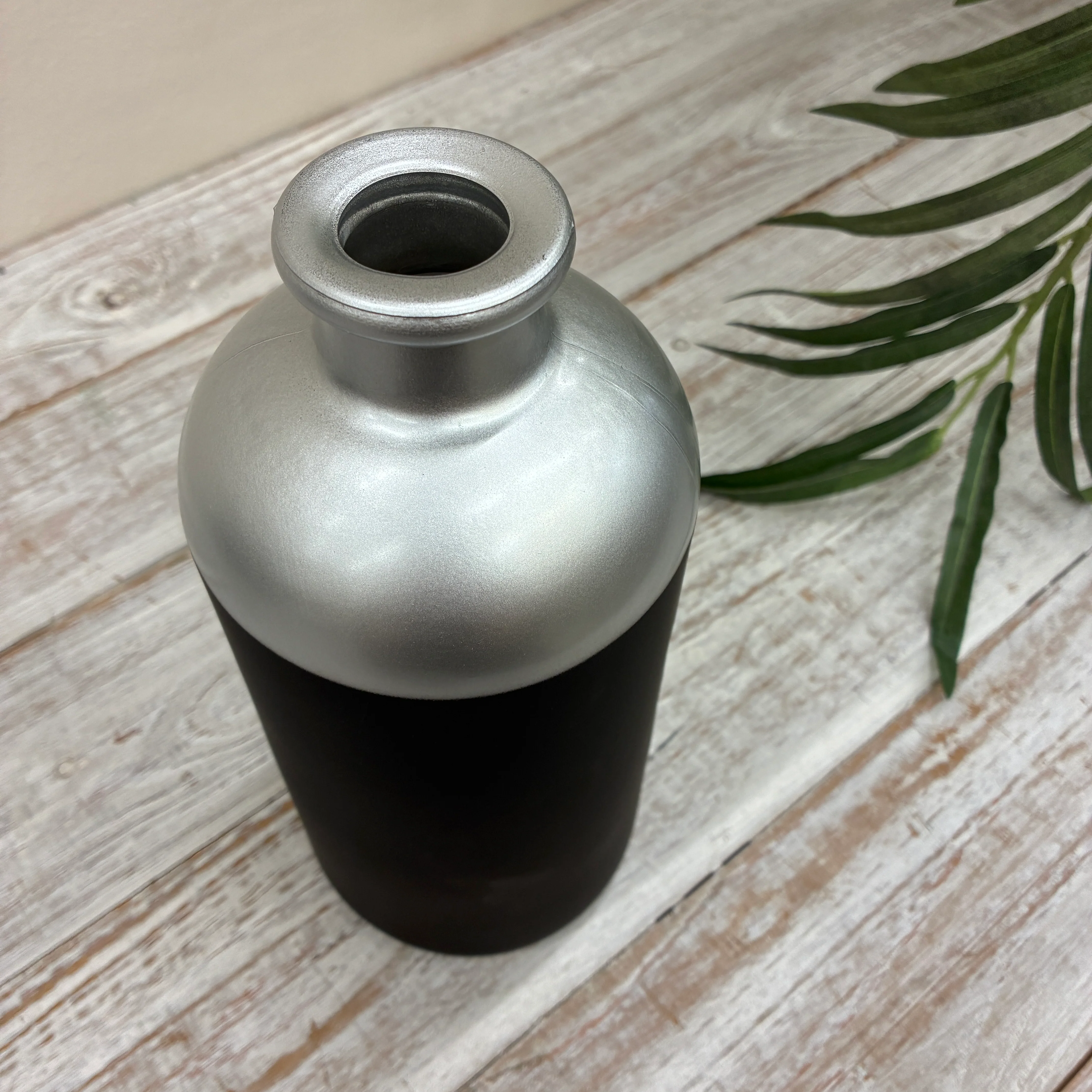Countryfield Vase Silber Schwarz Matt Design Deko 25cm - Image 3