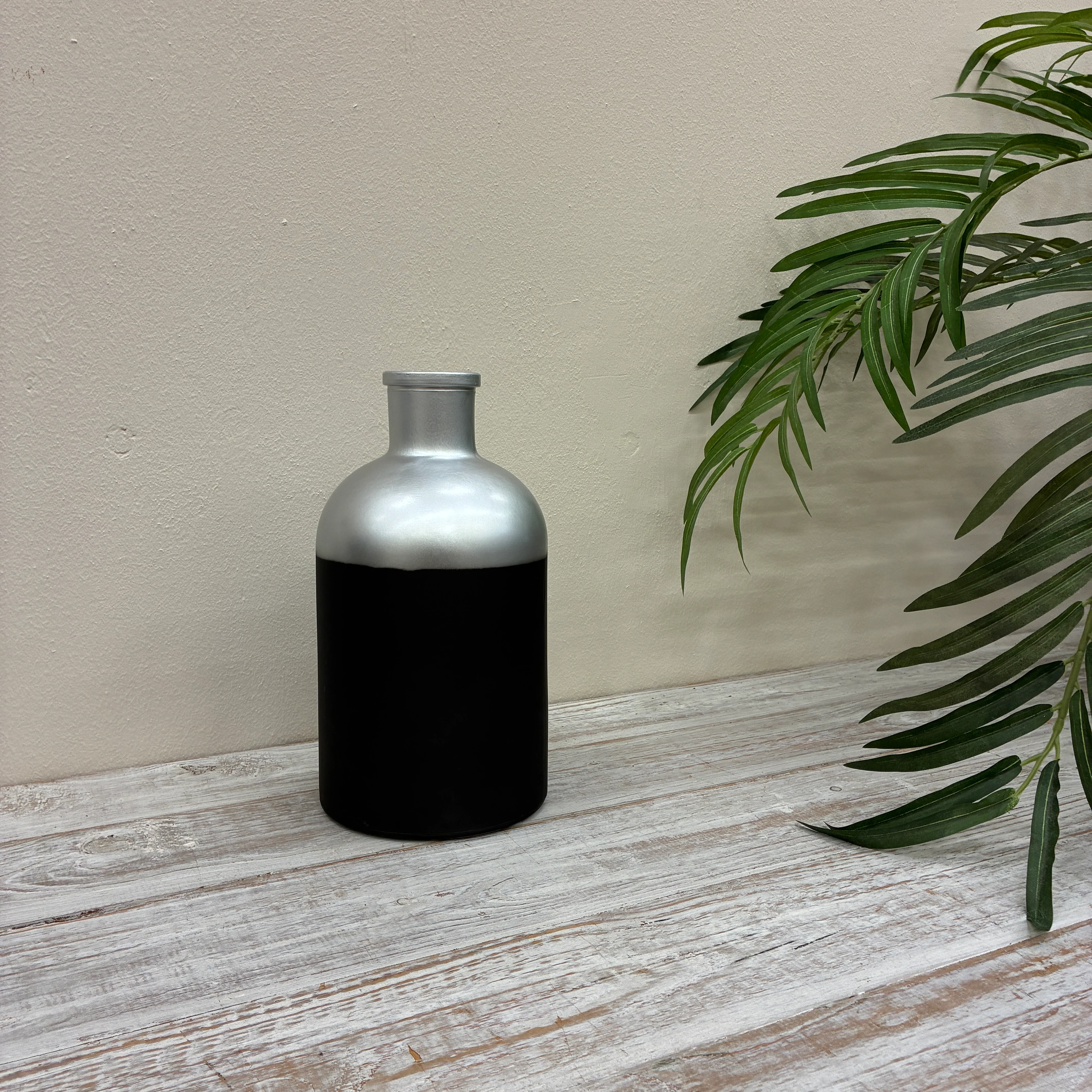 Countryfield Vase Silber Schwarz Matt Design Deko 27cm - Image 6