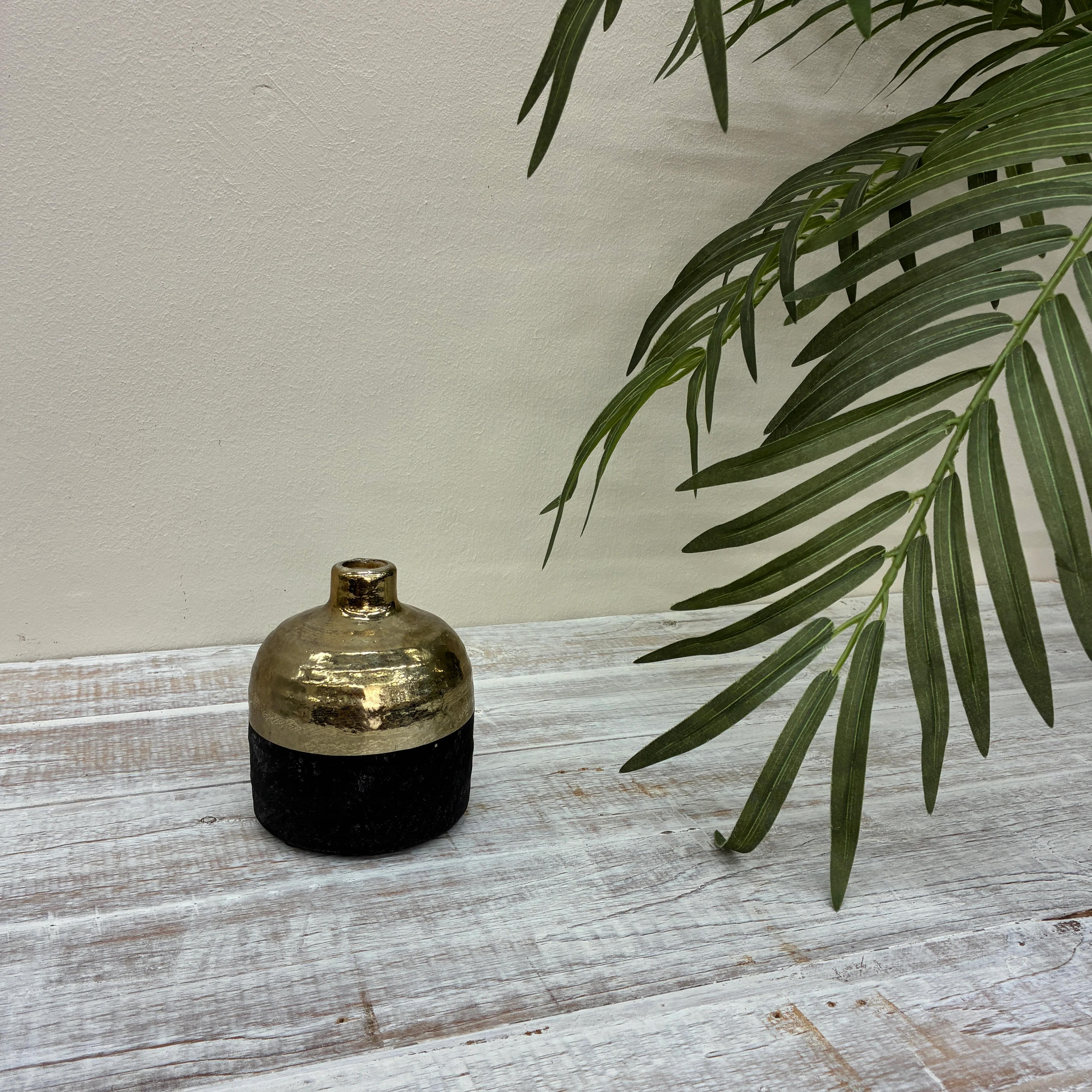 Countryfield Vase Schwarz Gold Deko Vase Vintage 13cm - Image 7