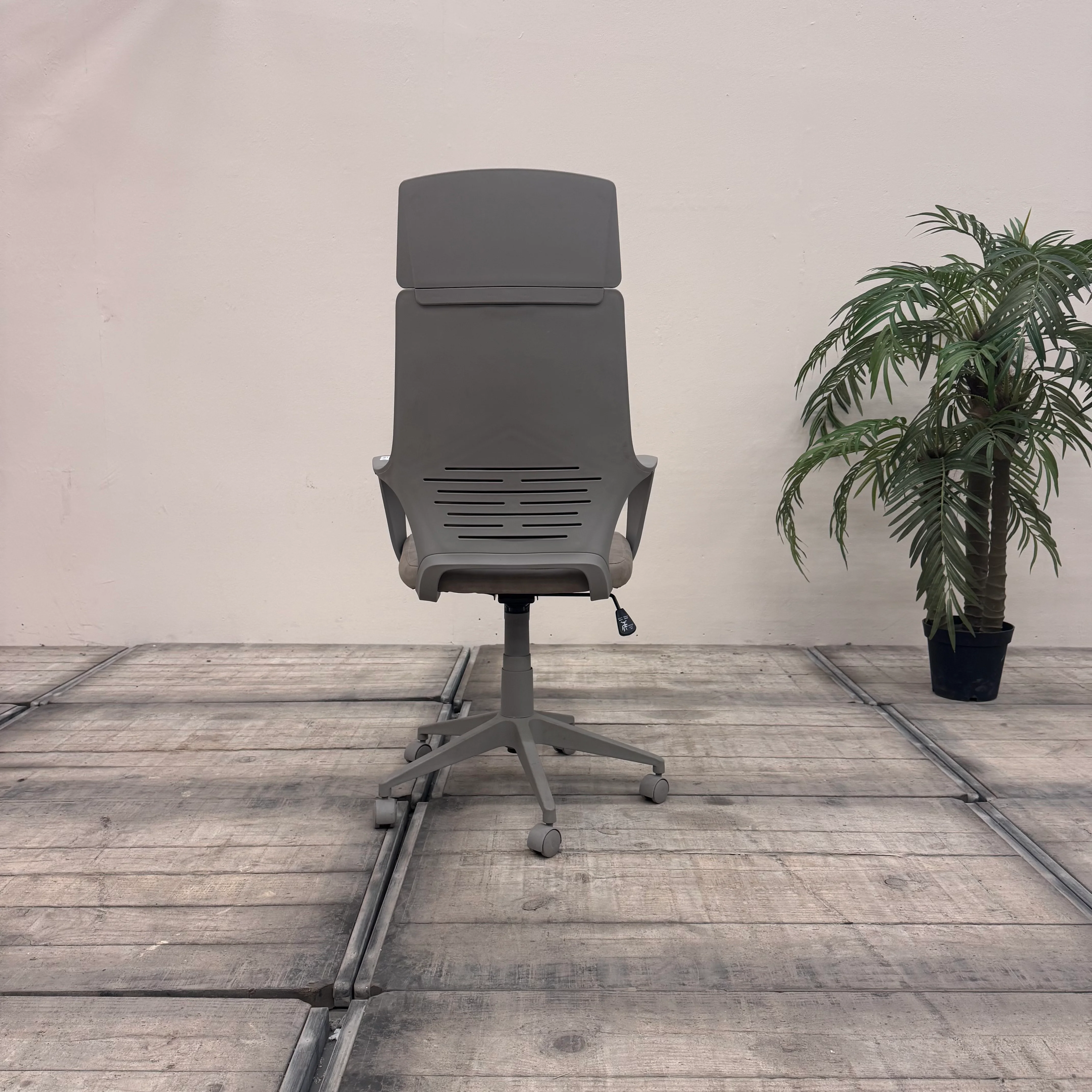 Bürodrehstuhl Grau Leder Büro Stuhl Gebraucht - Image 9
