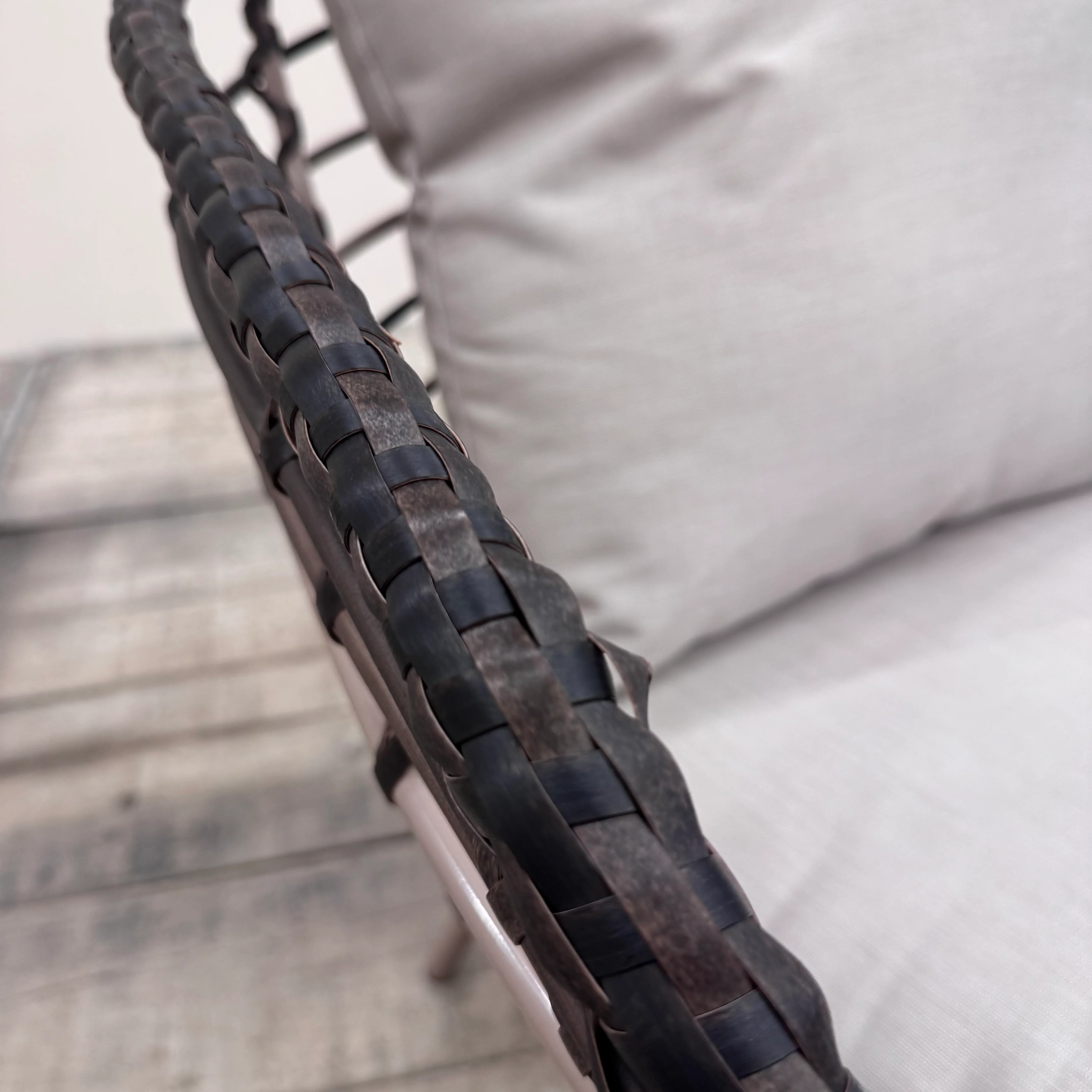 Outdoor Sofa Grau Rattan 2 Sitzer Gartensofa Couch - Image 7