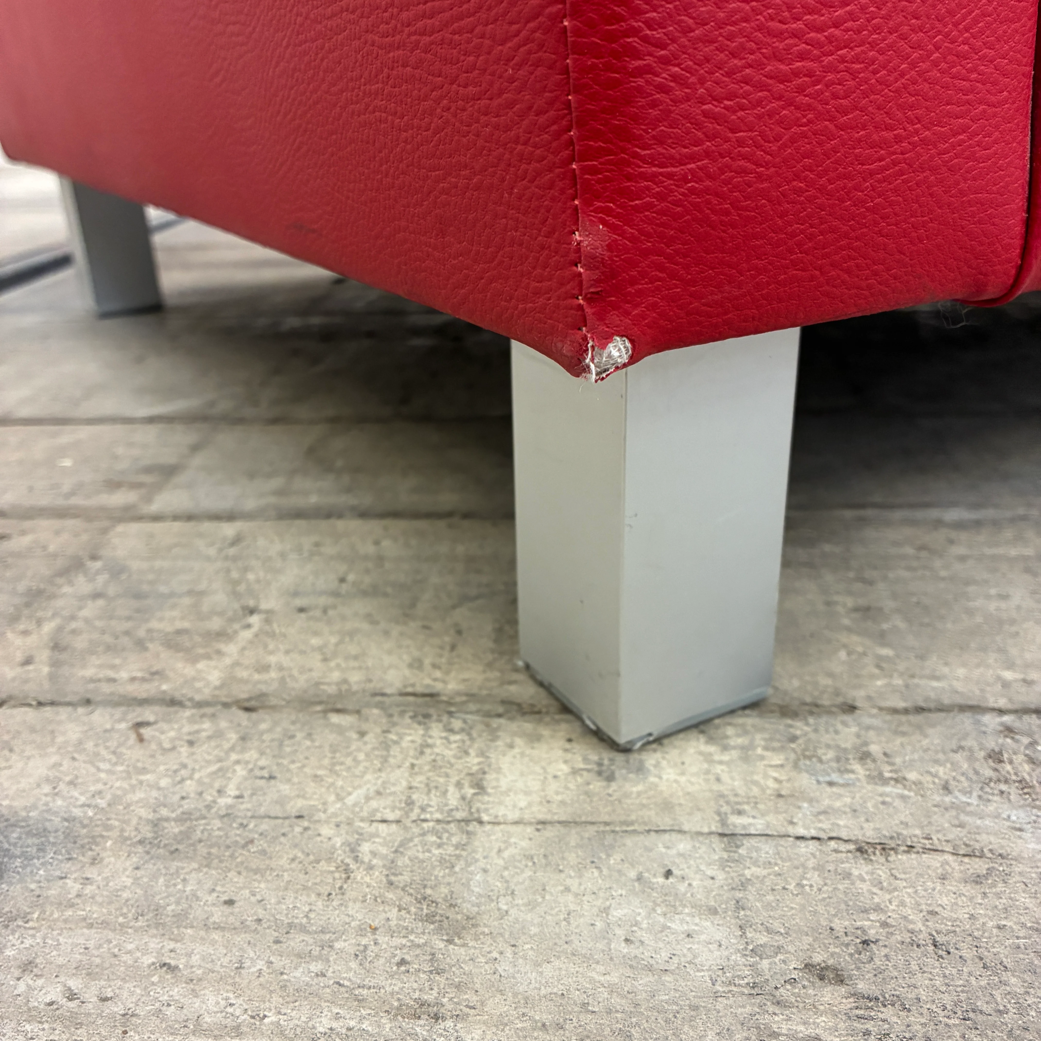 Cubesessel Rot Kunstleder Loungesessel Warteraum-Möbel Sessel Gebraucht - Image 6