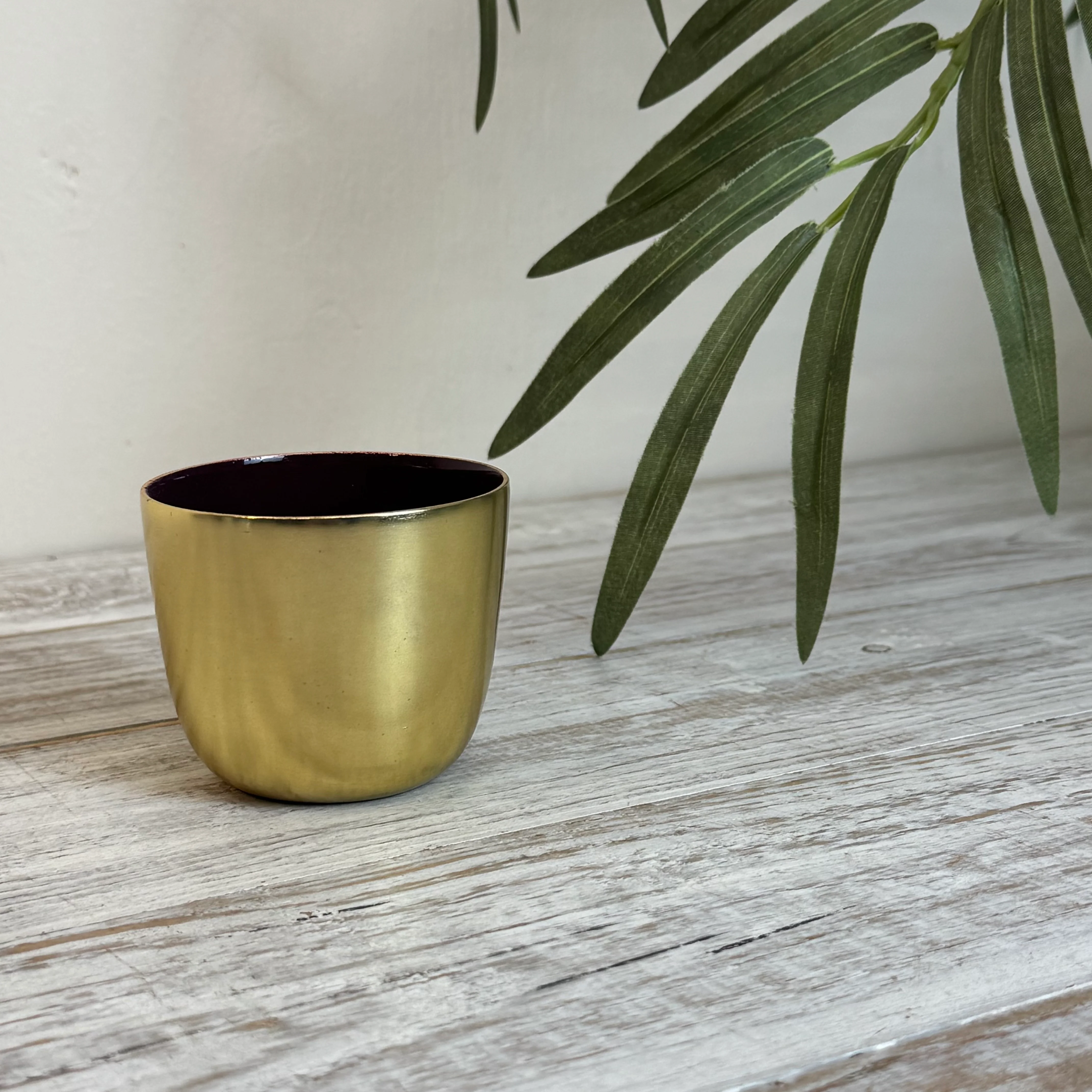 Teelichthalter Gold Rot Deko Windlicht Rund 8cm - Image 3