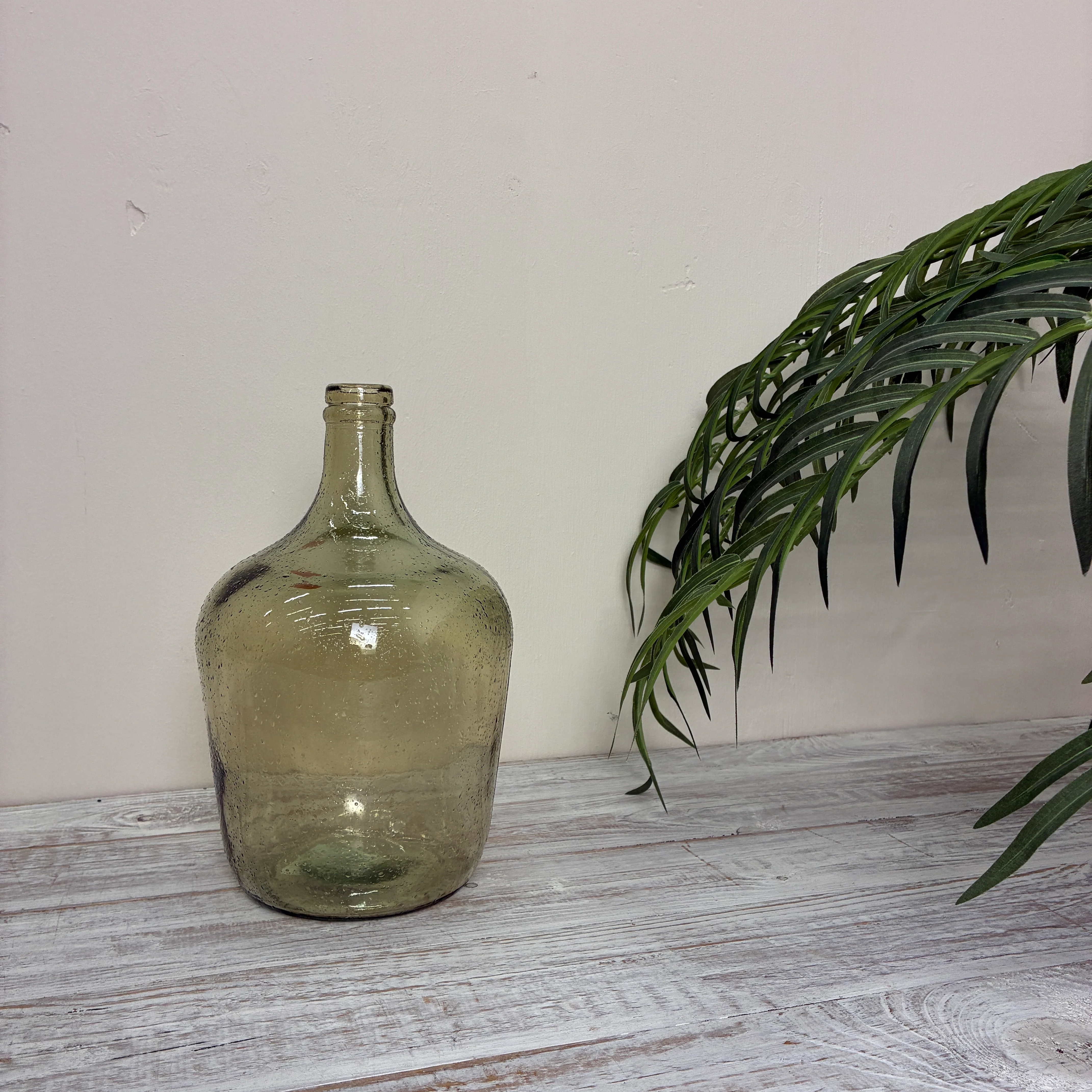 Vase Beige Glas Vintage Deko Vase Altglas Flasche 30cm - Image 8