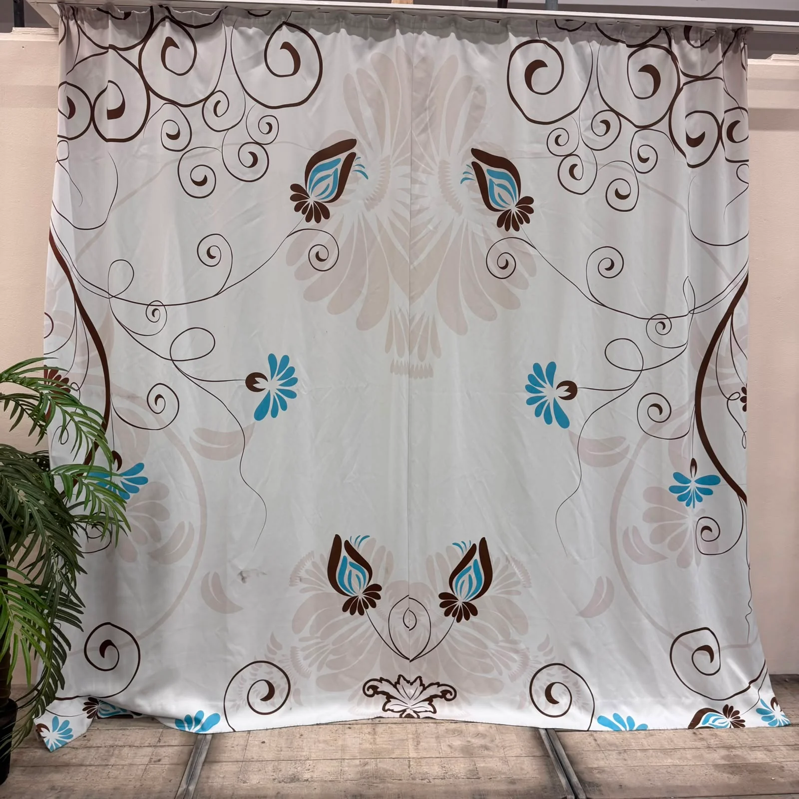 Gardine Lichtgrau Floral 155x250 Verdunkler Vorhang Gebraucht - Image 12