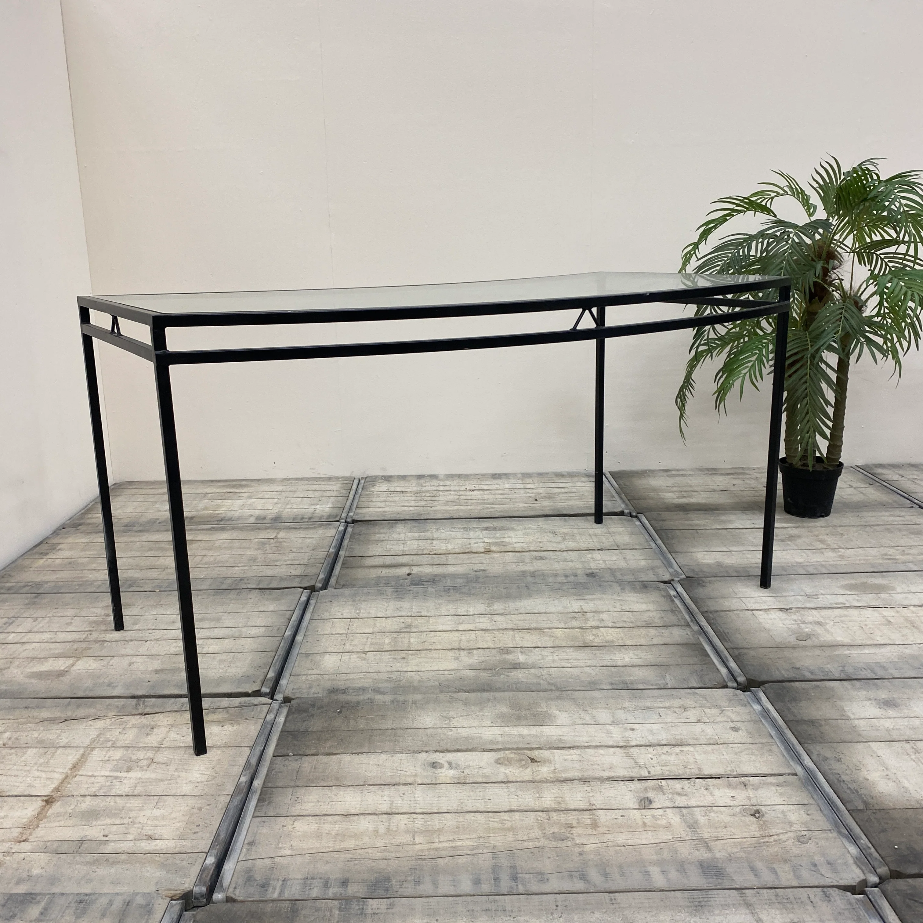 Tisch schwarz Glas Eisen 170x90 Geschwungen Gebraucht - Image 6