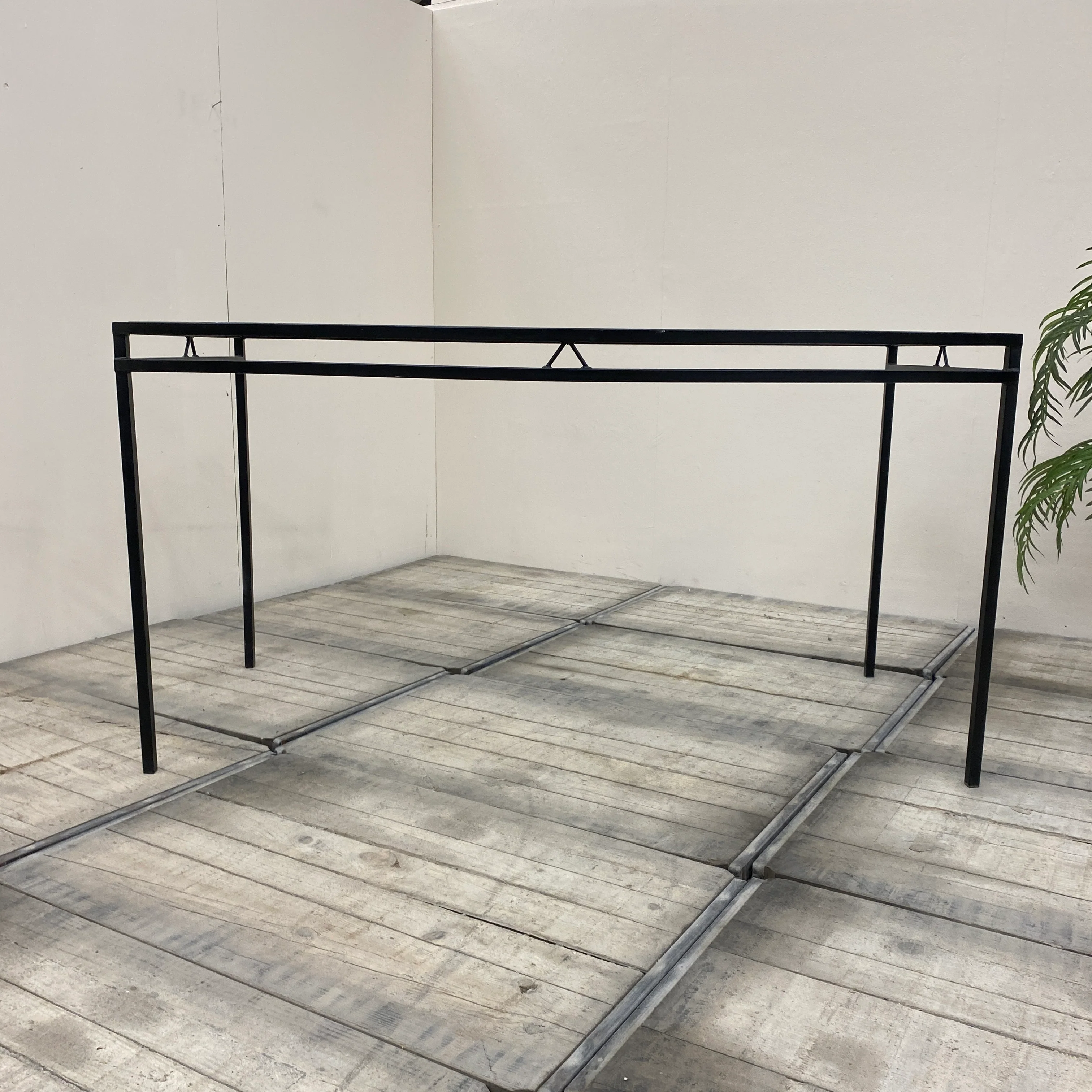 Tisch schwarz Glas Eisen 170x90 Geschwungen Gebraucht - Image 8
