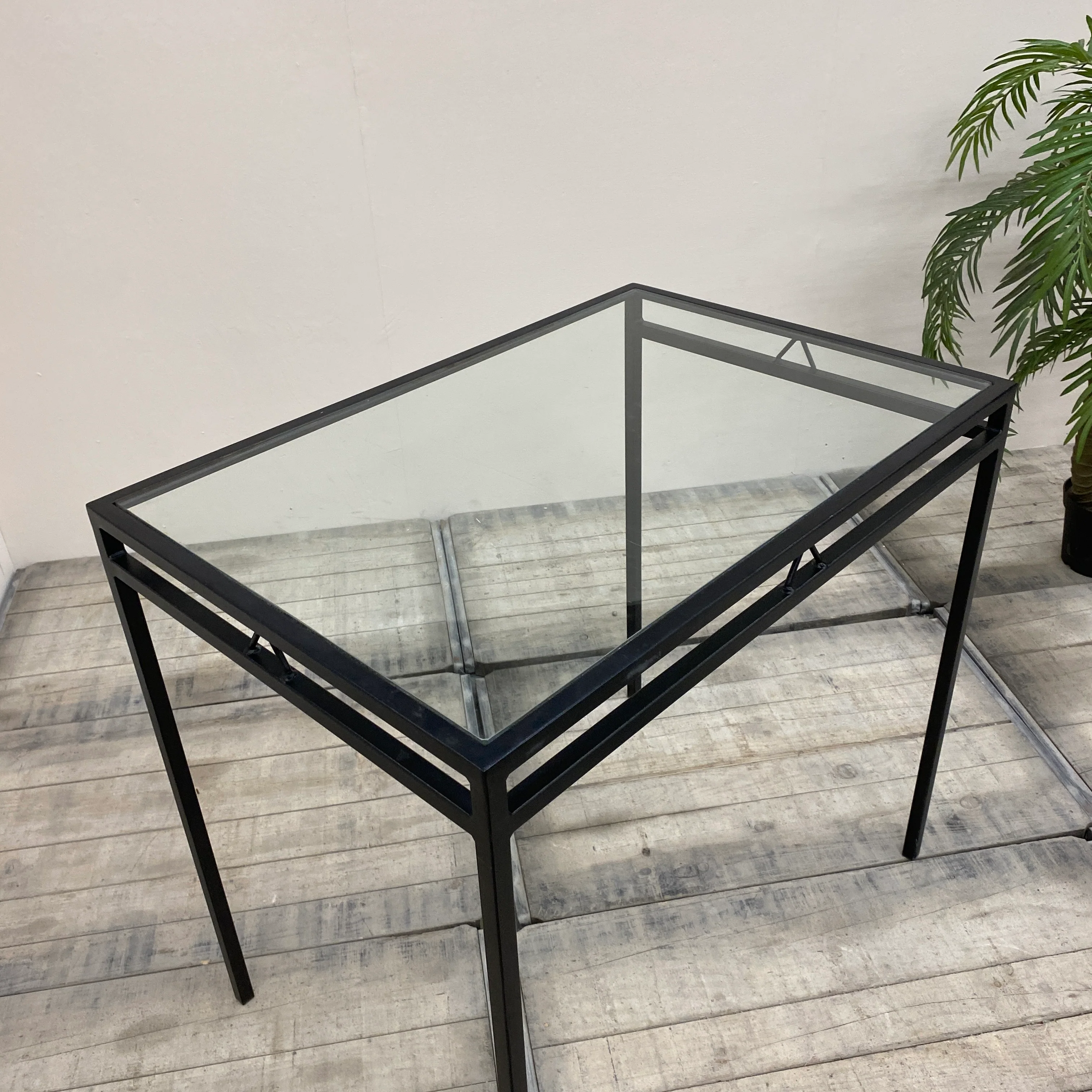 Stehtisch schwarz Glas Eisen Tisch 110x75 eckig Gebraucht - Image 8