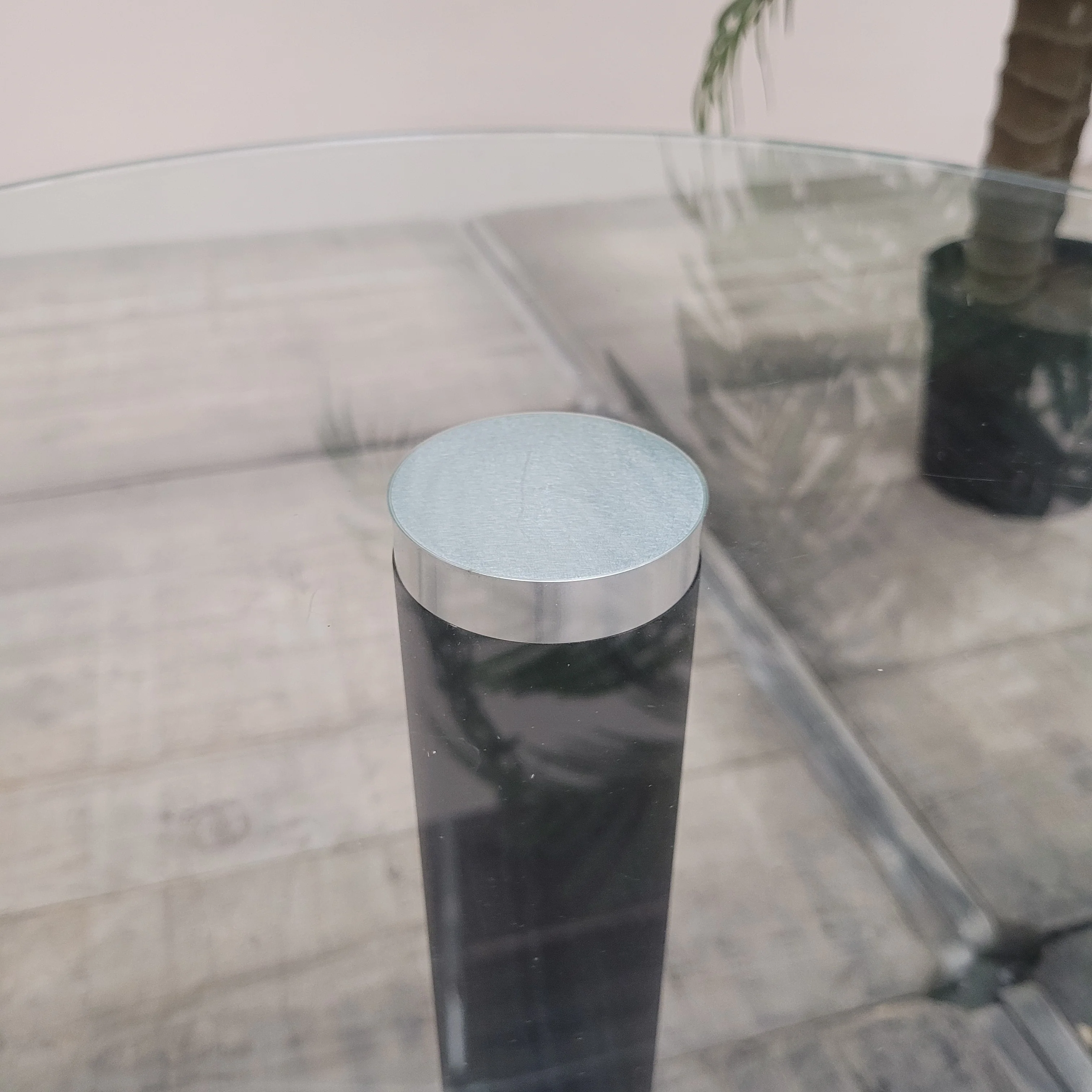 Bistrotisch Rund Glas Tisch Schwarz 50cm Modern Beistelltisch Gebraucht - Image 4