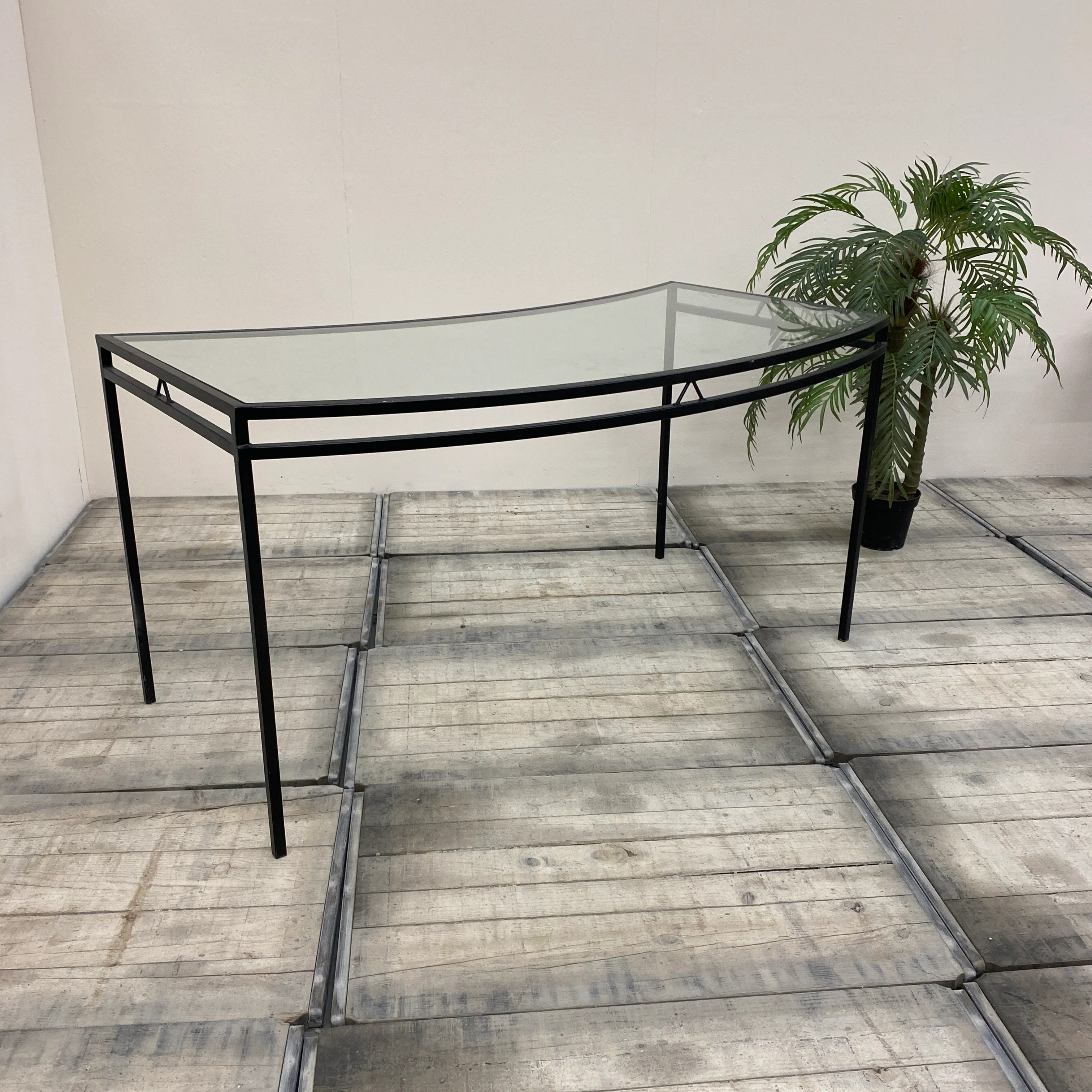 Tisch schwarz Glas Eisen 180x90 Geschwungen Gebraucht - Image 10