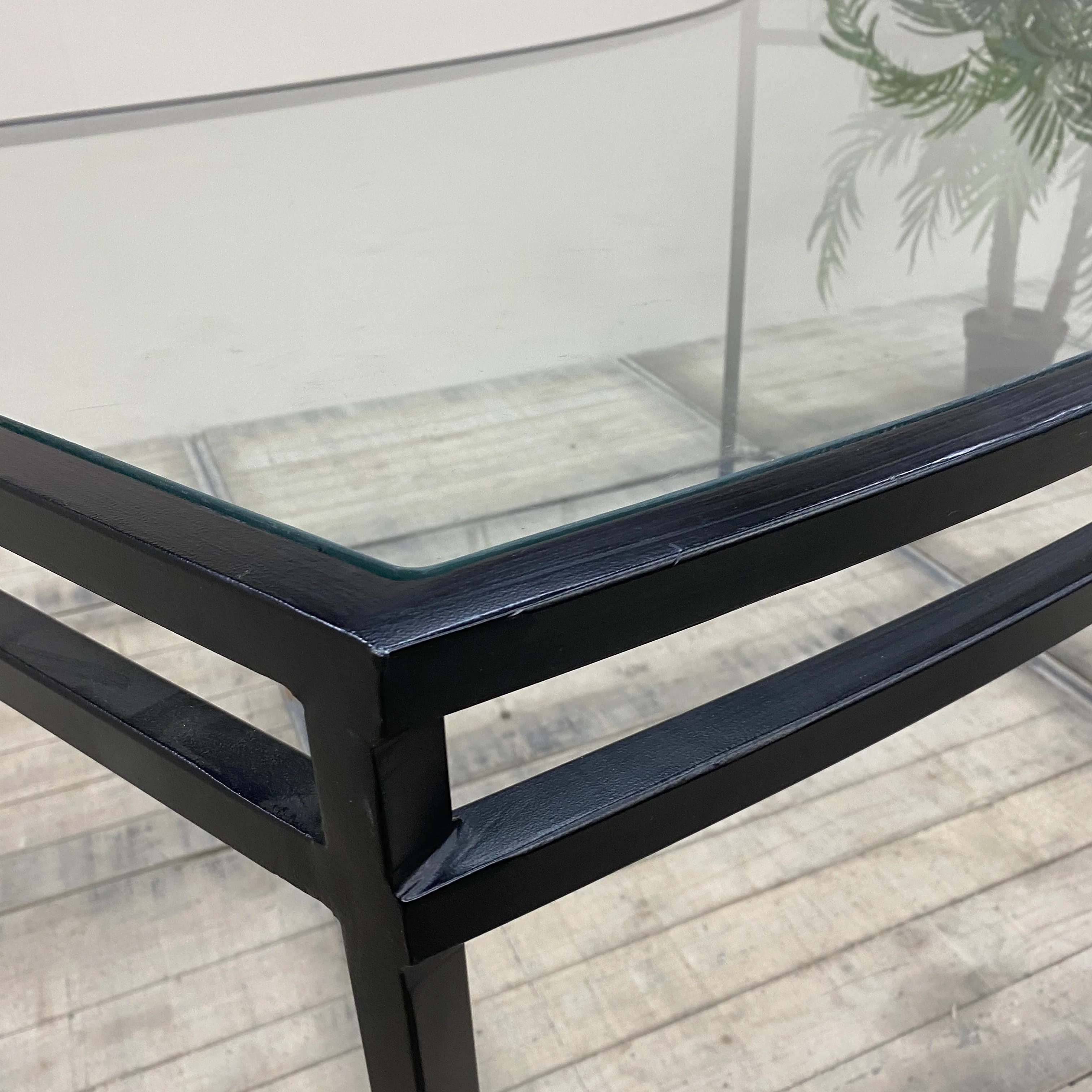 Tisch schwarz Glas Eisen 180x90 Geschwungen Gebraucht - Image 5