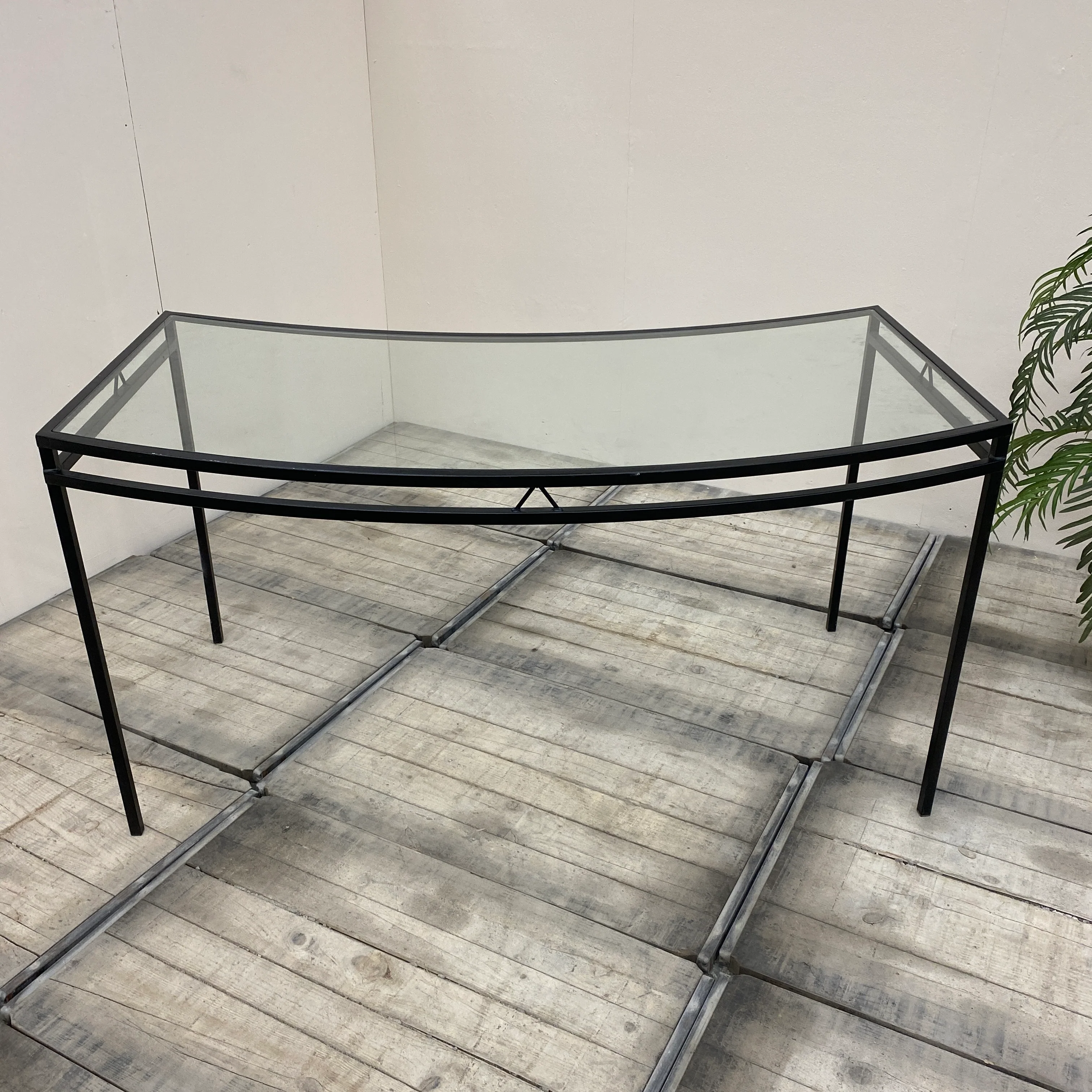 Tisch schwarz Glas Eisen 180x90 Geschwungen Gebraucht - Image 8