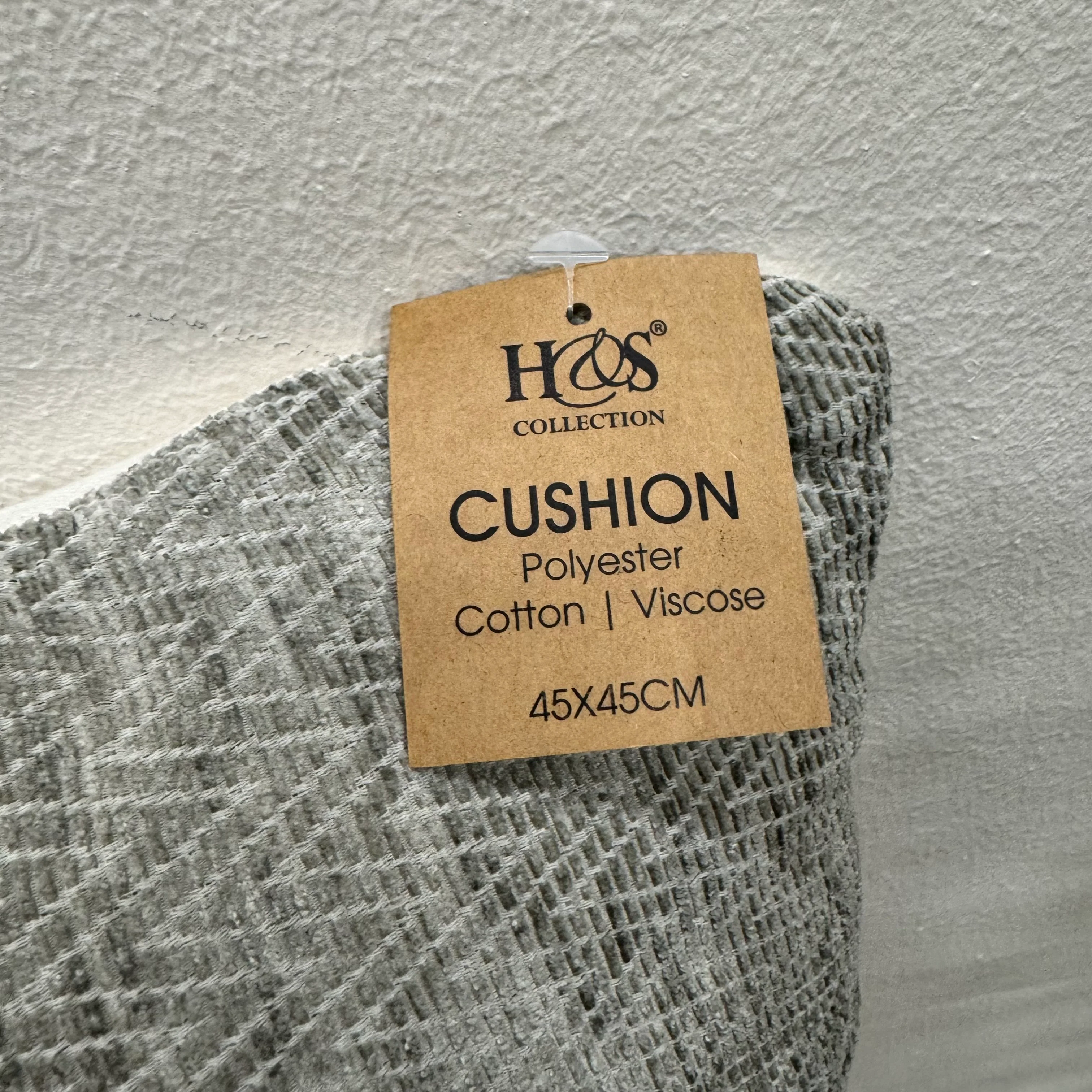 H&S Collection Chevron Kissen Grau 45x45 Neuware Dekokissen - Image 4