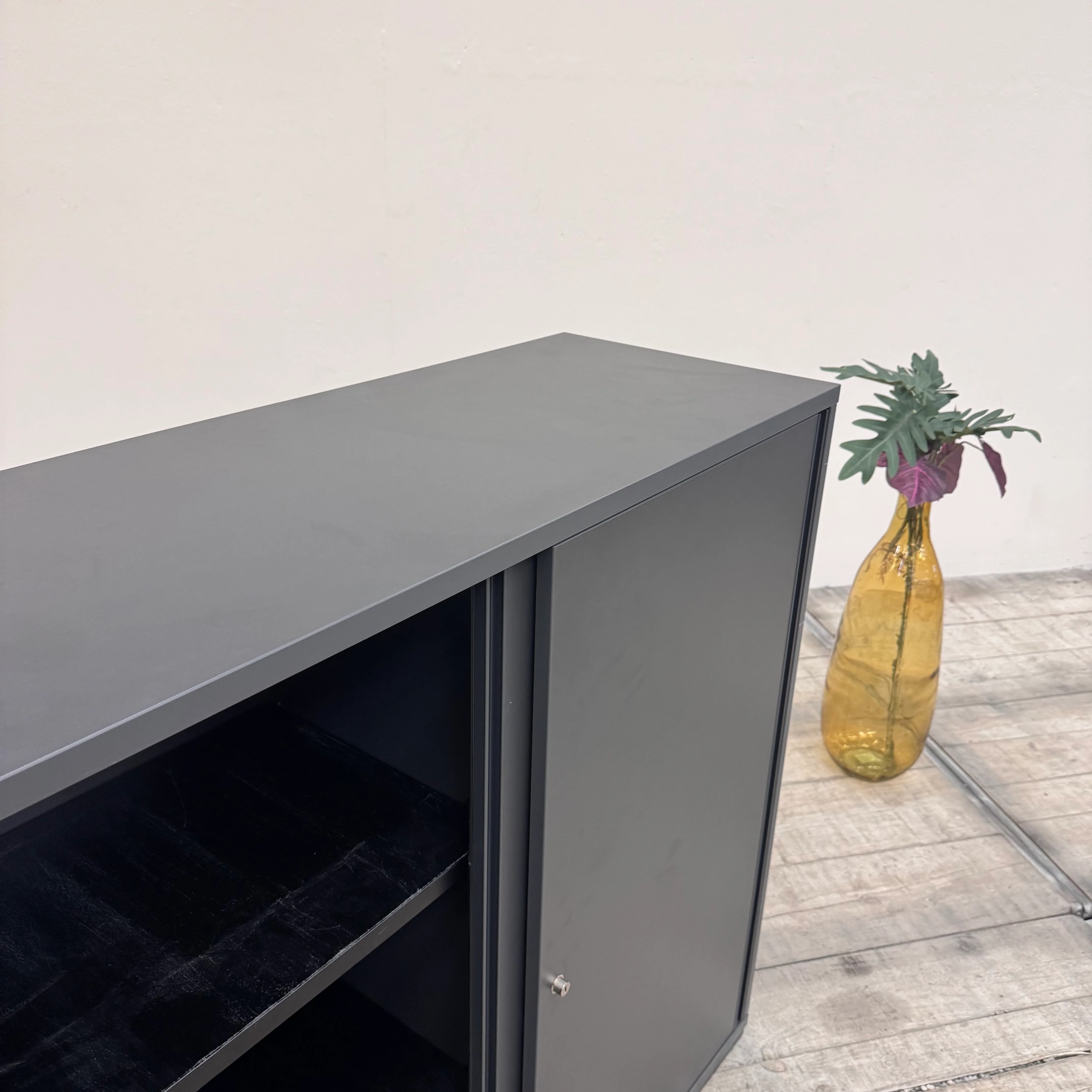 Planmöbel Highboard 120cm 3OH Anthrazit Büro Schrank gebraucht - Image 5