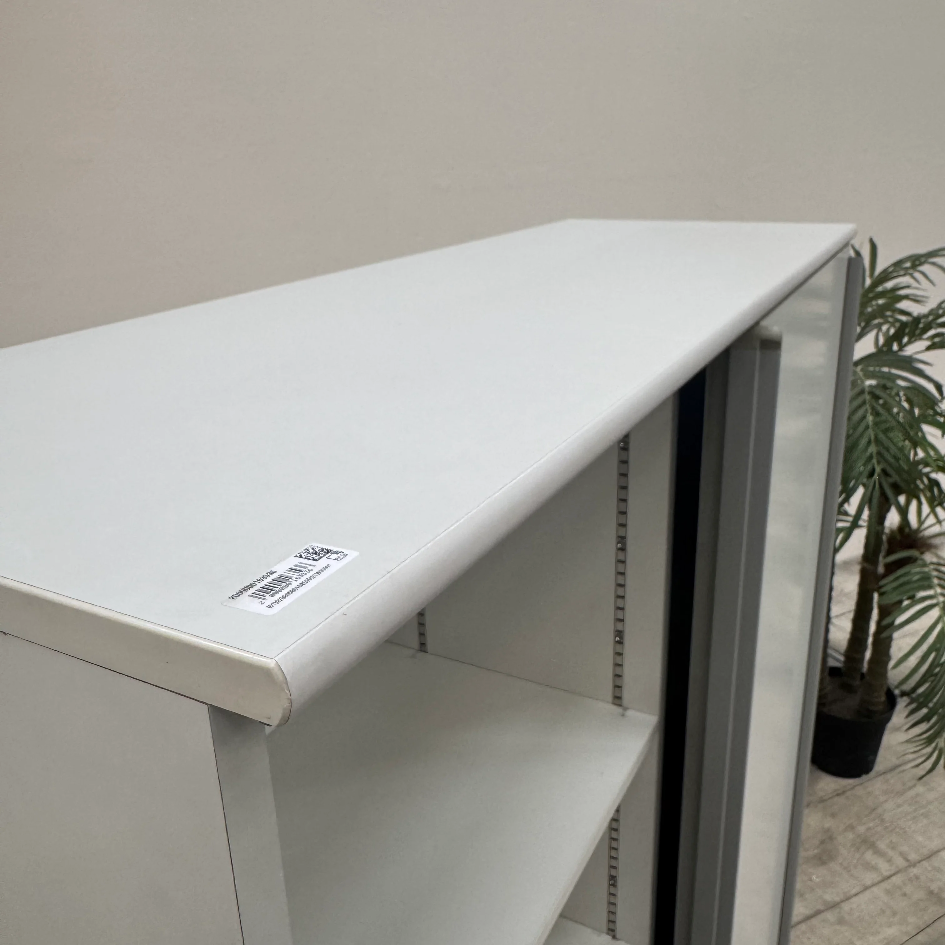 Vario Highboard 4OH mit Schiebetüren Weiß/Grau Büro Schrank Gebraucht - Image 7