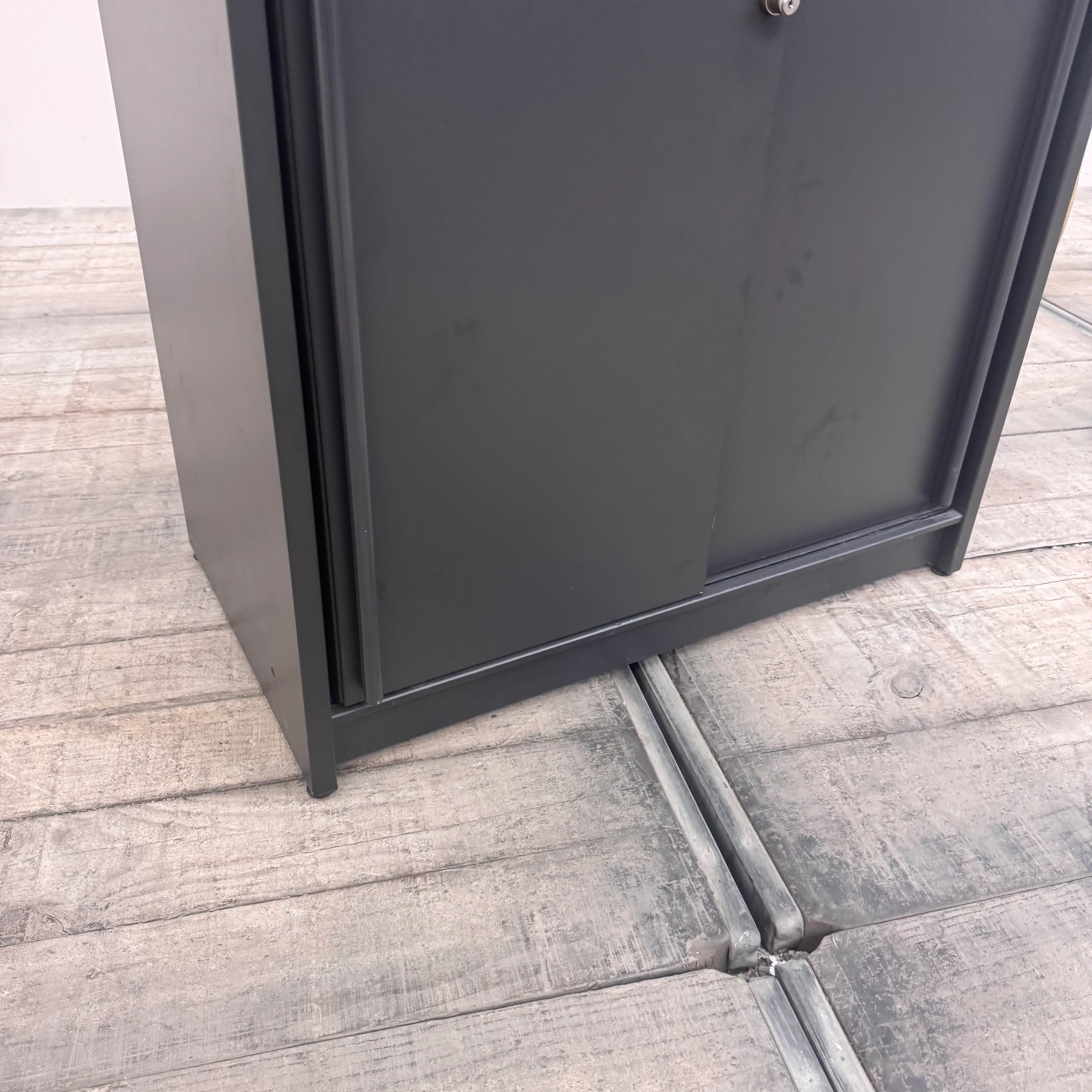 Planmöbel Highboard 80cm 3OH Anthrazit Holz Aktenschrank Büro Schrank gebraucht - Image 4