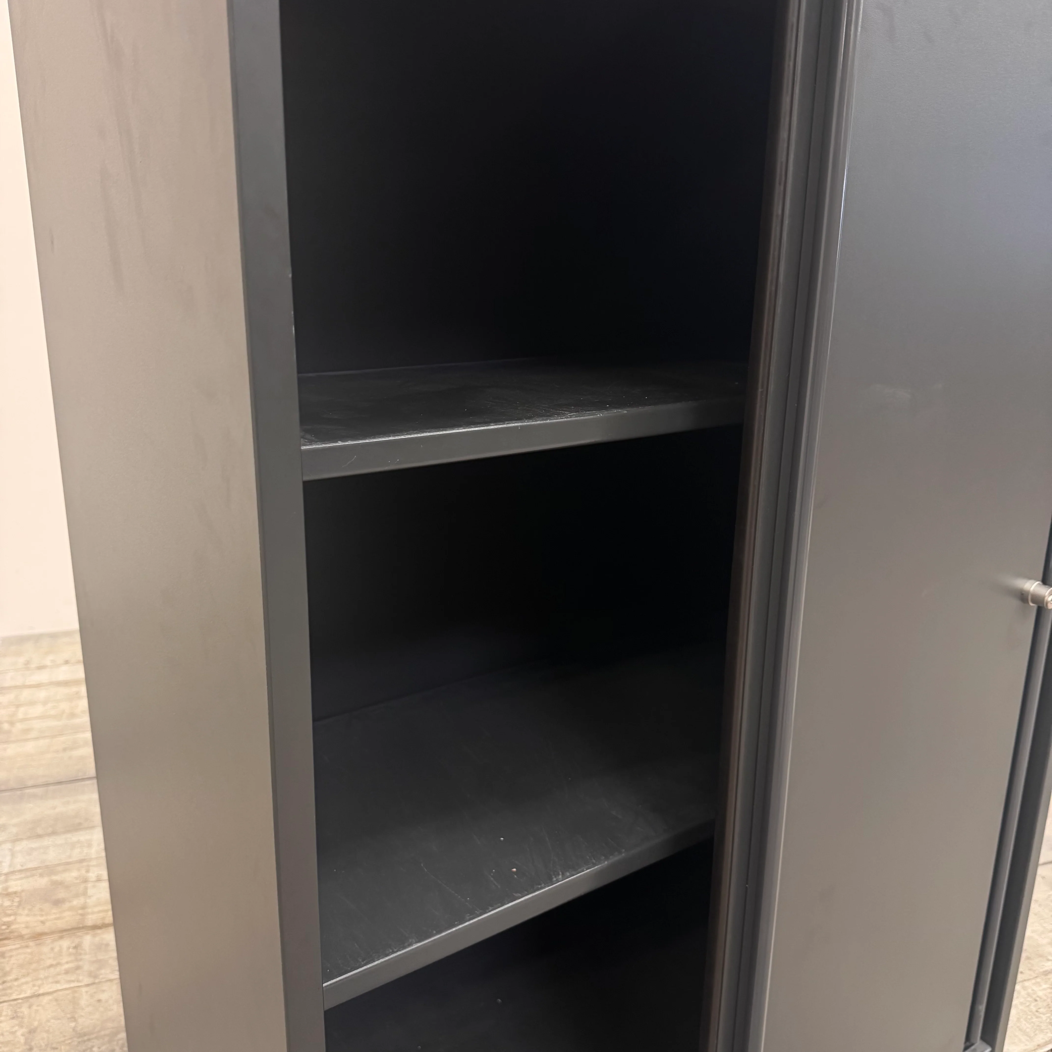 Planmöbel Highboard 80cm 3OH Anthrazit Holz Aktenschrank Büro Schrank gebraucht - Image 6