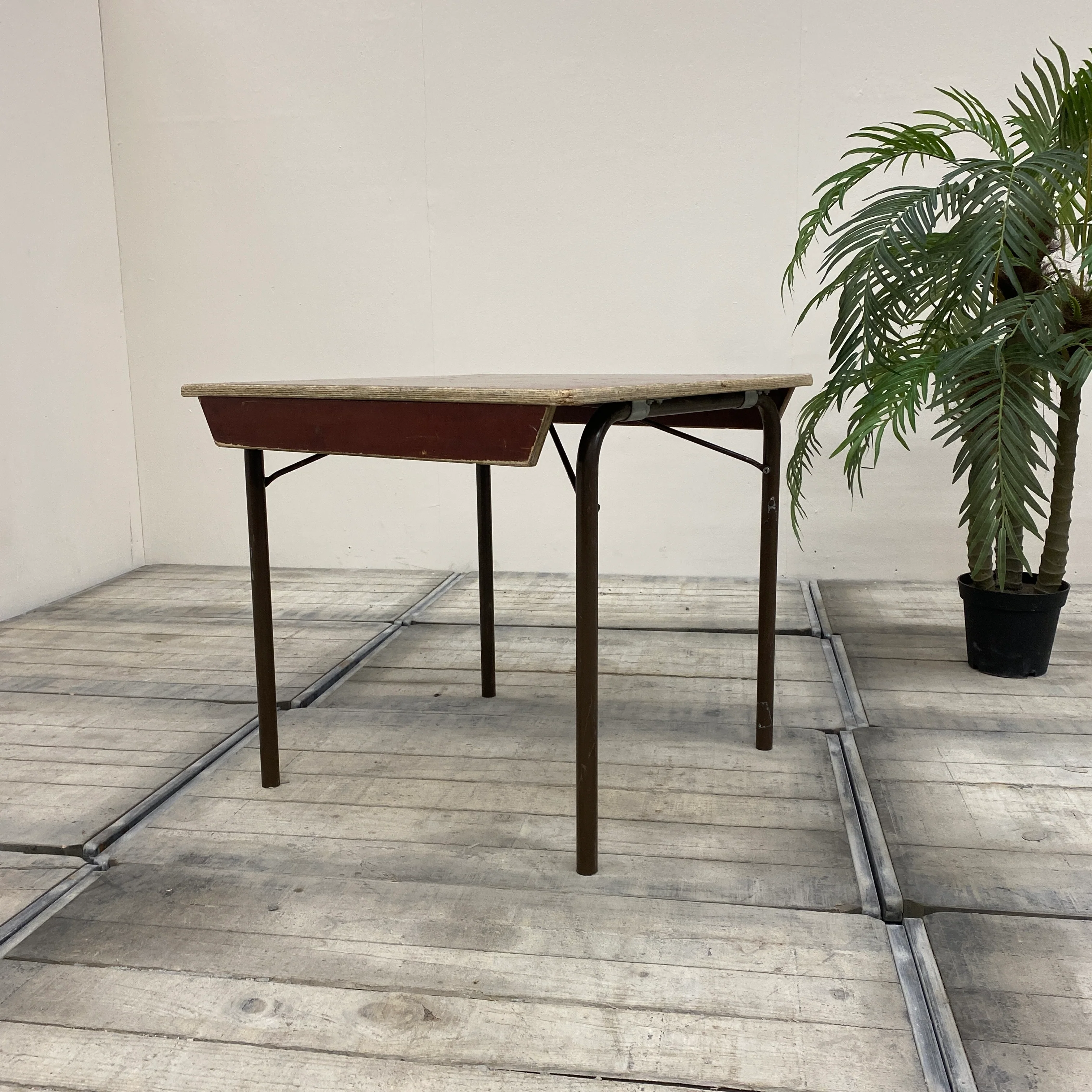 Klapptisch braun Holz Metall 80x80 Tisch Gebraucht - Image 7