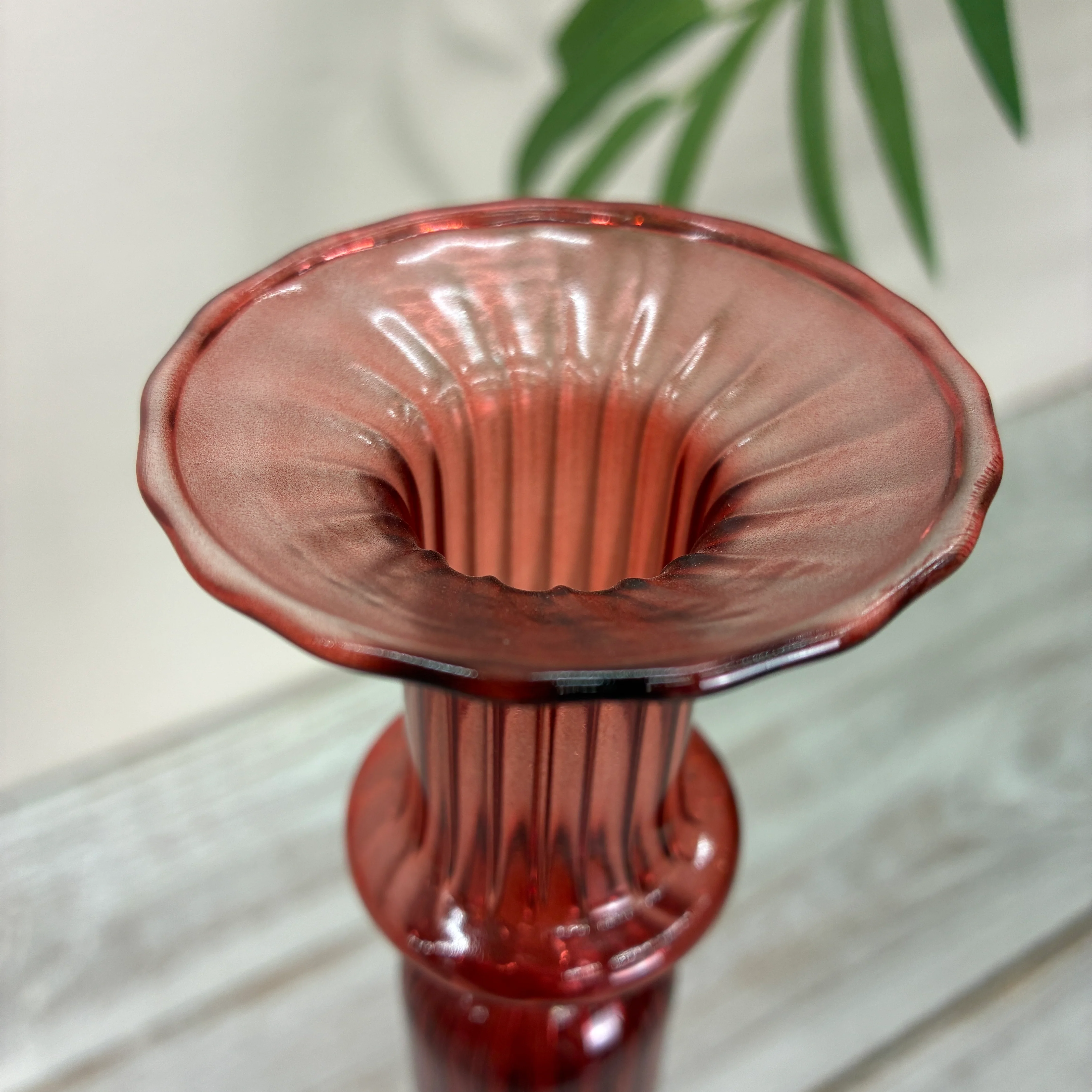 Kerzenständer rot Glas Ständer Deko Kerzenhalter 29cm - Image 4
