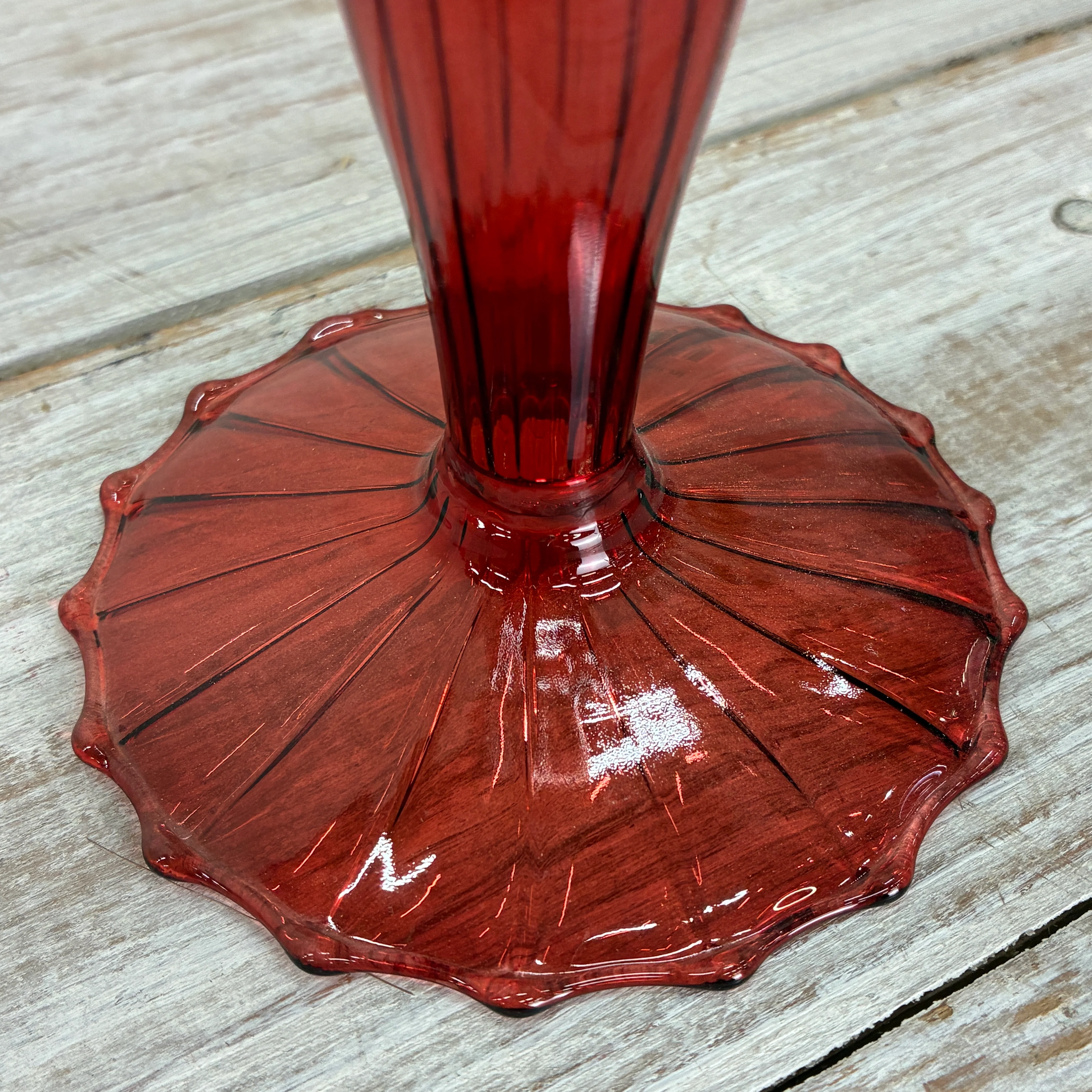Kerzenständer rot Glas Ständer Deko Kerzenhalter 29cm - Image 6