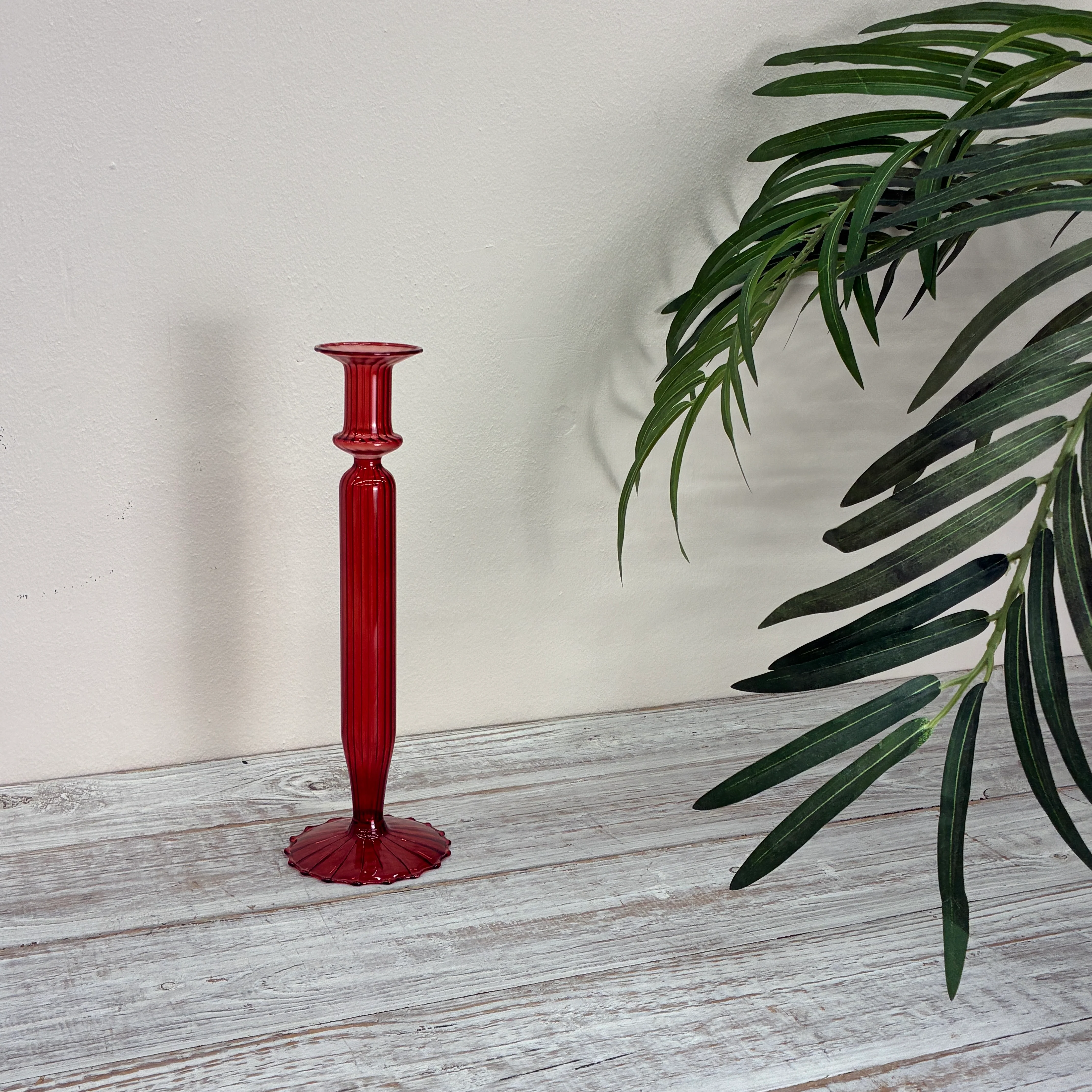 Kerzenständer rot Glas Ständer Deko Kerzenhalter 29cm - Image 7