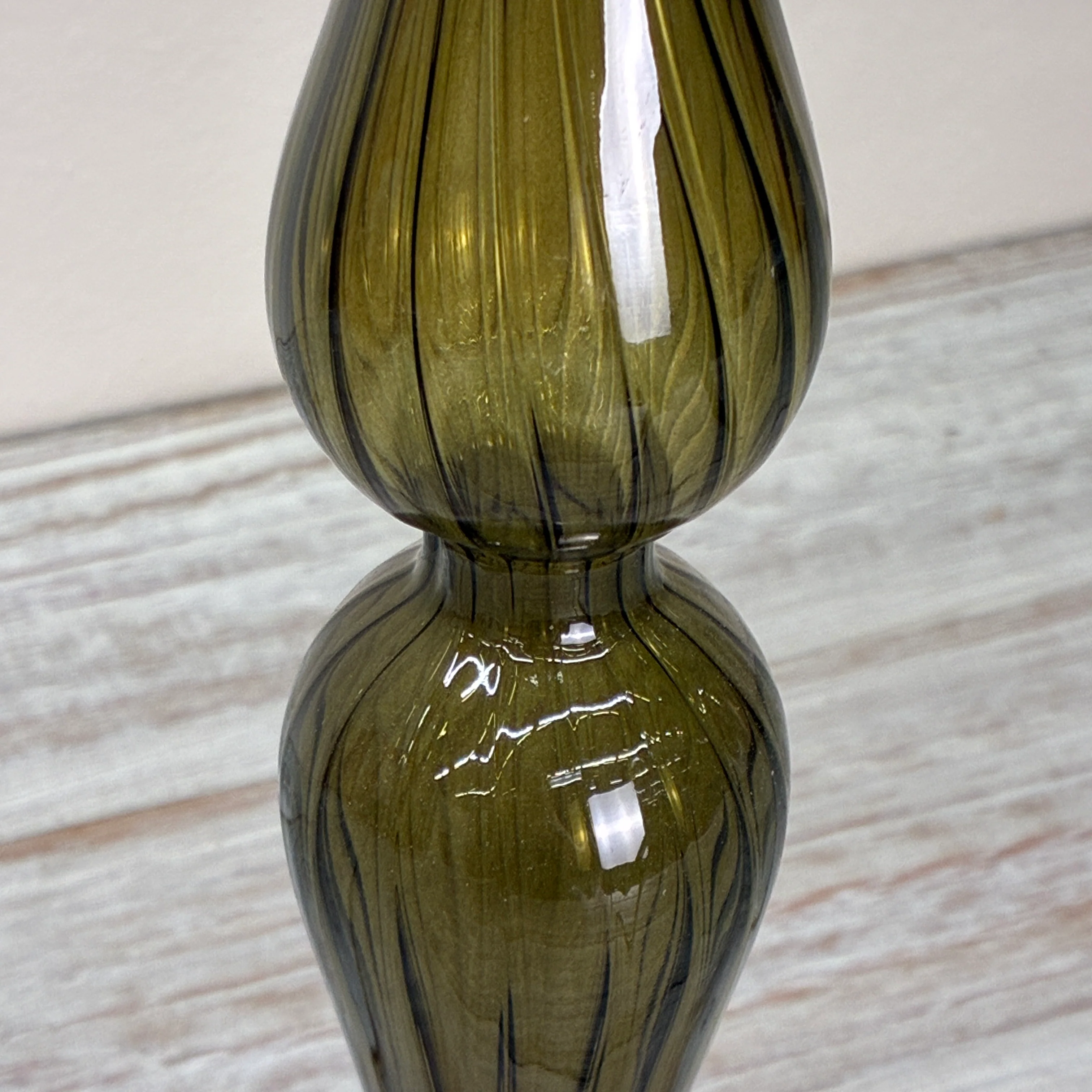 Kerzenständer Dunkelgrün Glas Ständer Curvy Deko Kerzenhalter 35cm - Image 5