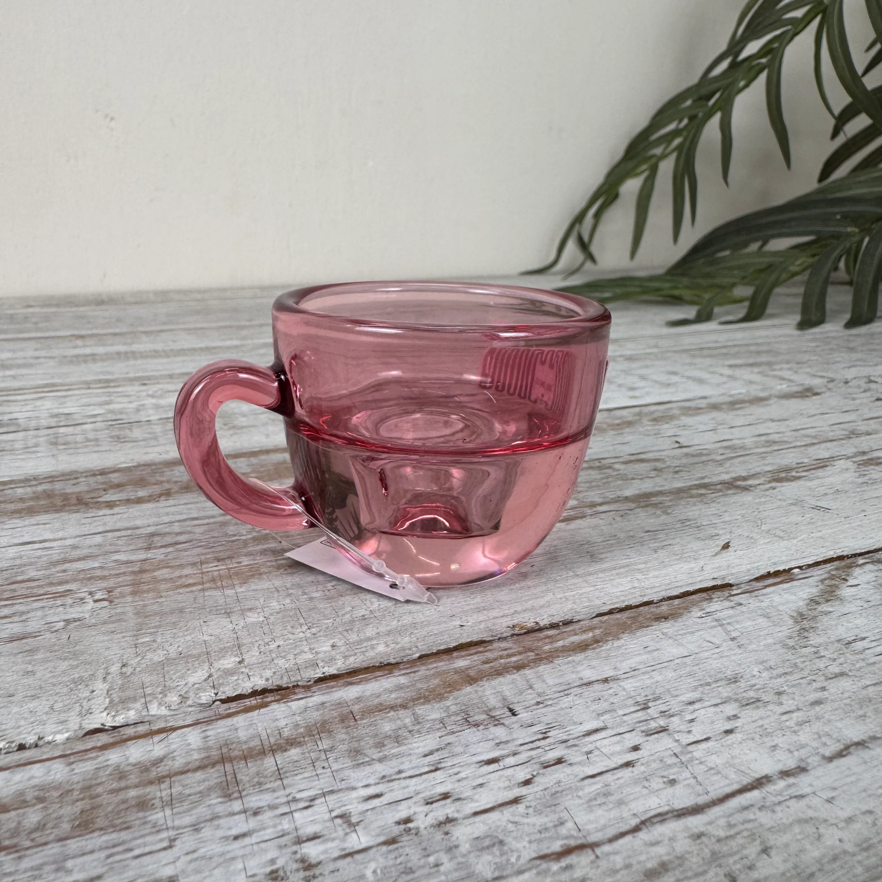 Espresso Tasse Teelichthalter Rosa Glas Deko - Image 9