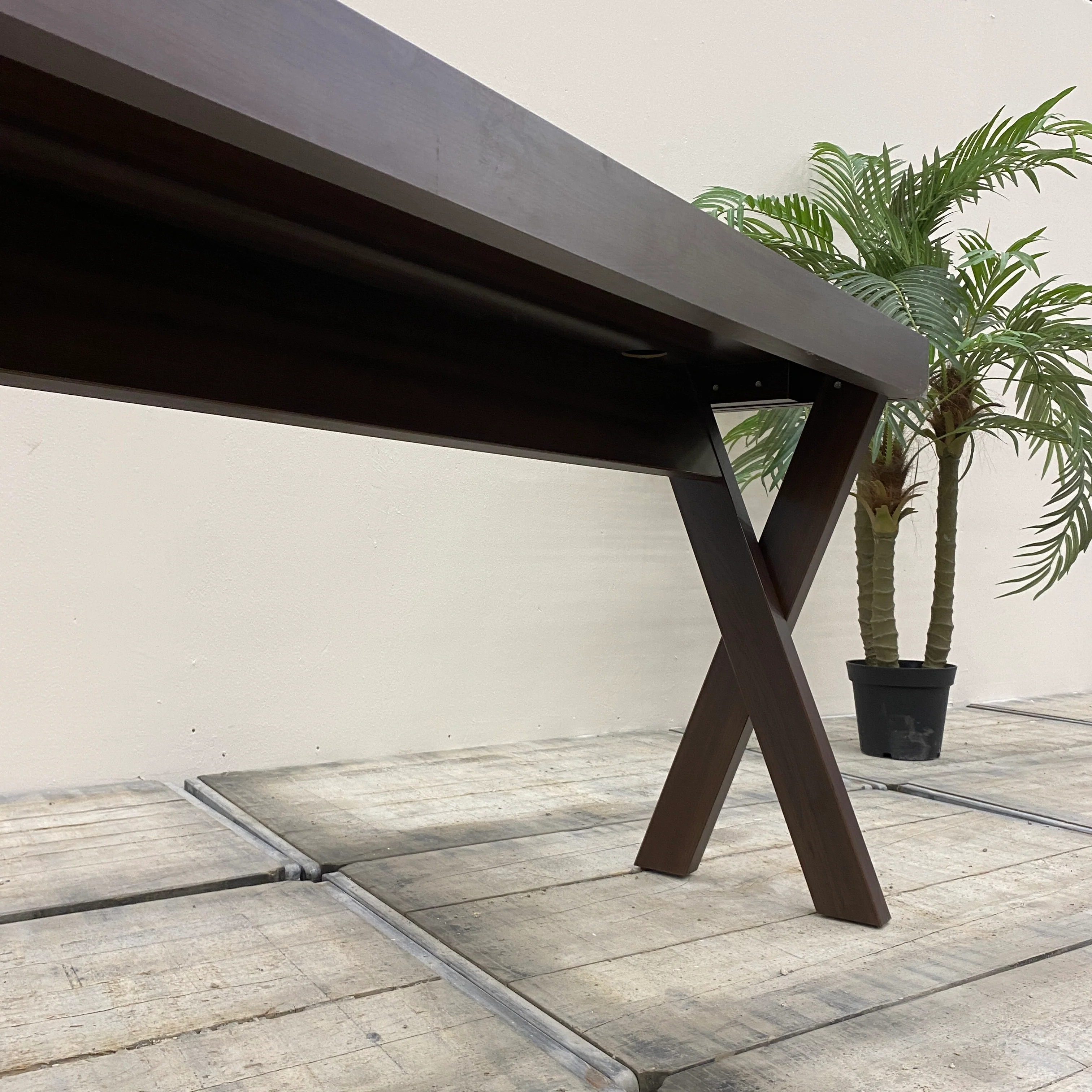 Konsolentisch Glas Schwarz Dunkelbraun Schreibtisch 160x40 Tisch Gebraucht - Image 5