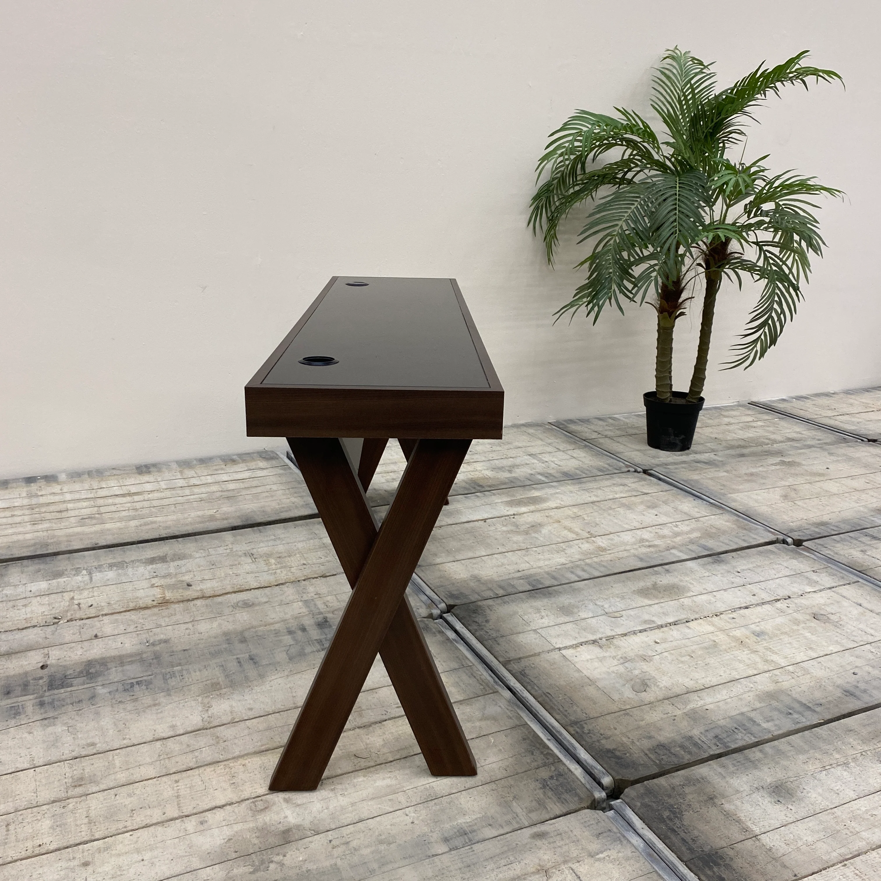 Konsolentisch Glas Schwarz Dunkelbraun Schreibtisch 160x40 Tisch Gebraucht - Image 7