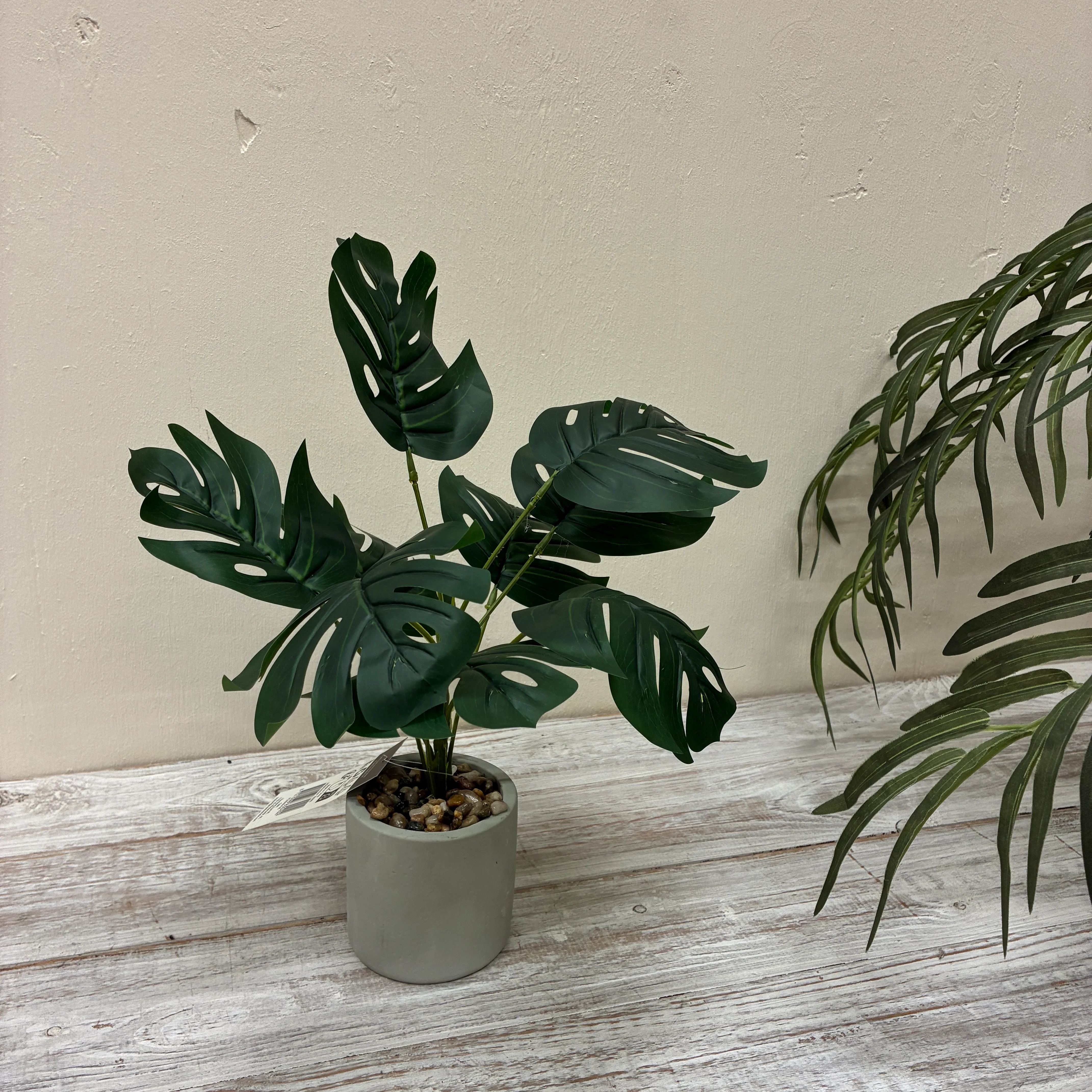 Kunstpflanze Grün Deko Pflanze Topf Kunstblume Monstera - Image 8