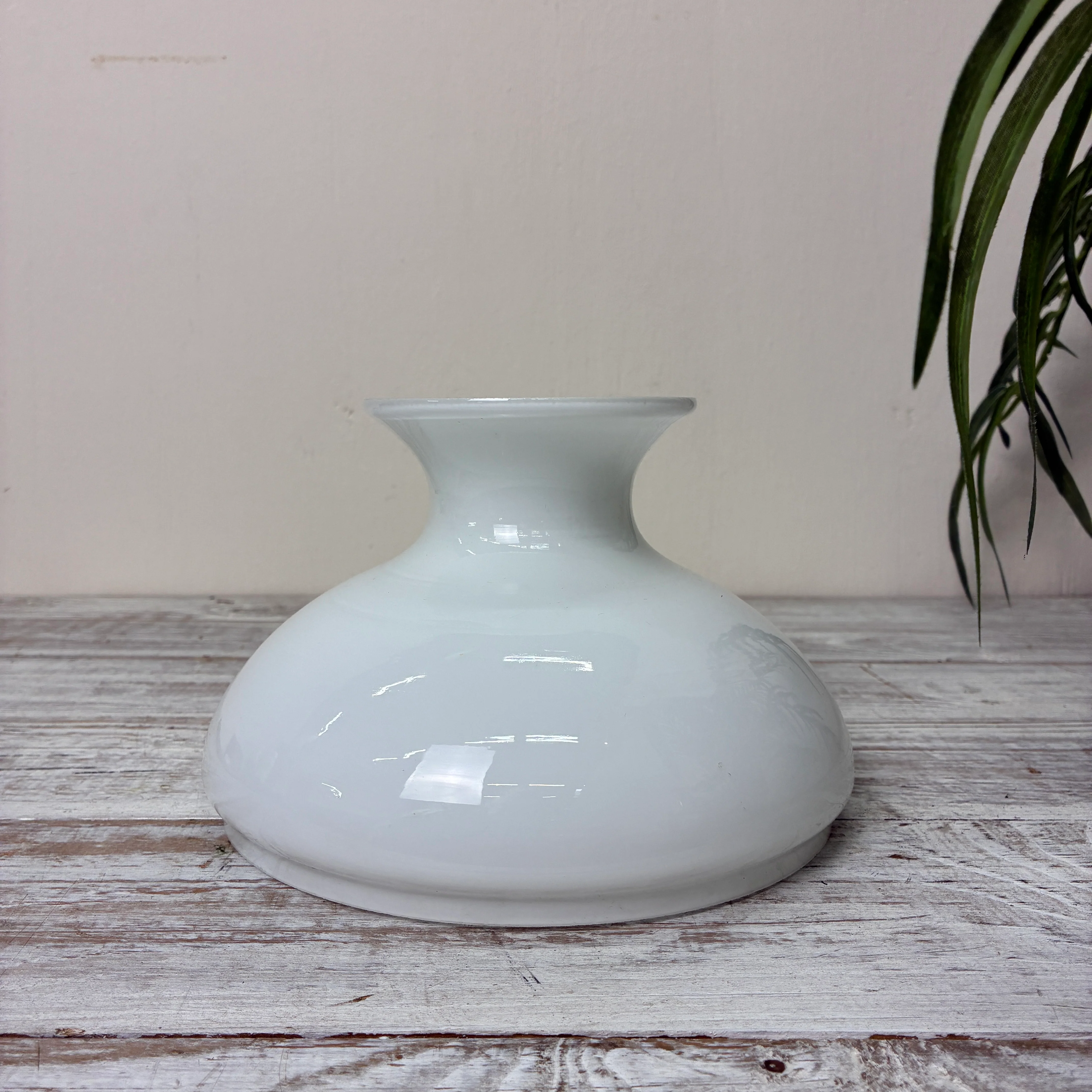 Vintage Lampenschirm Milchglas für Petroleumlampe Ersatzglas Weiß Gebraucht - Image 3
