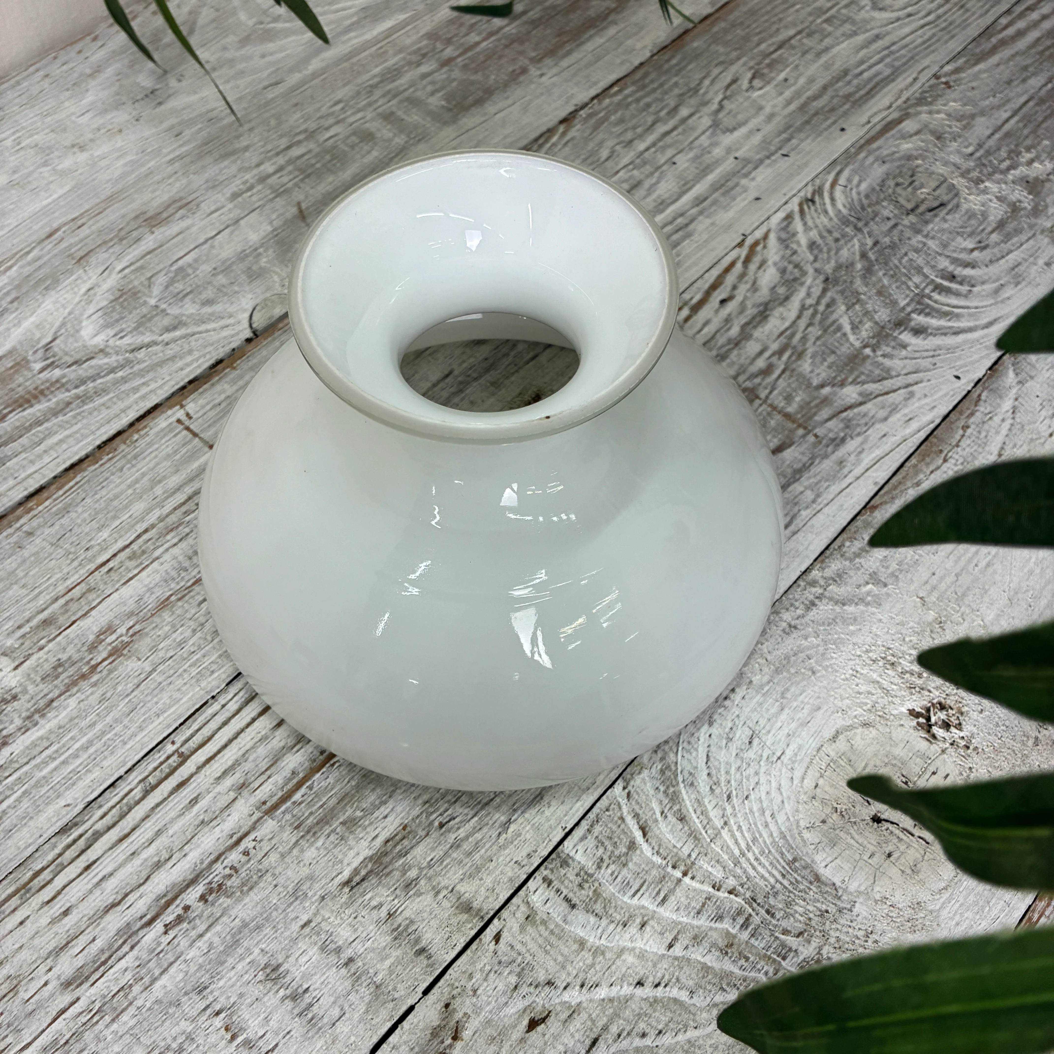 Vintage Lampenschirm Milchglas für Petroleumlampe Ersatzglas Weiß Gebraucht - Image 4