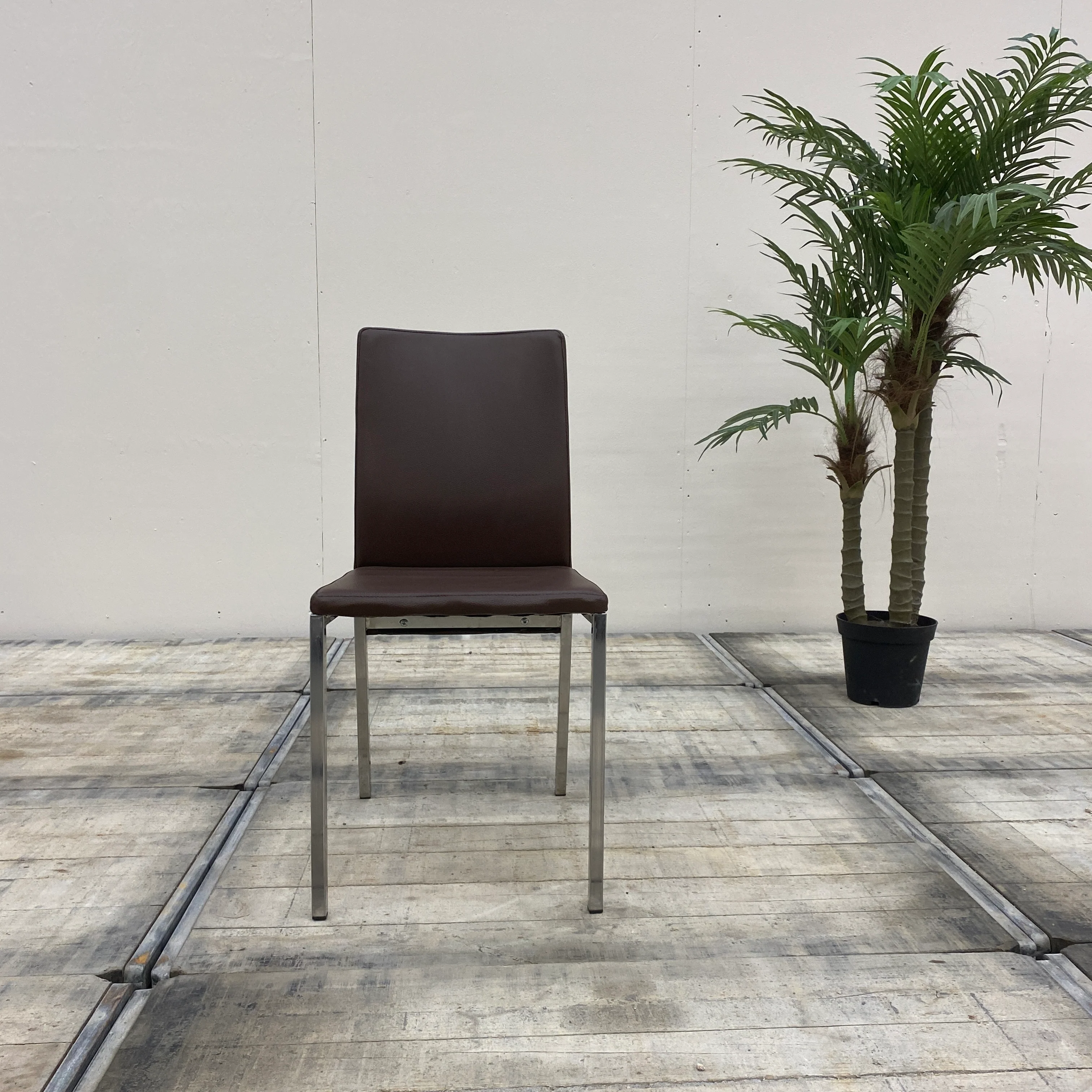 Esszimmerstuhl Braun Kunstleder Metall Stuhl gebraucht - Image 5