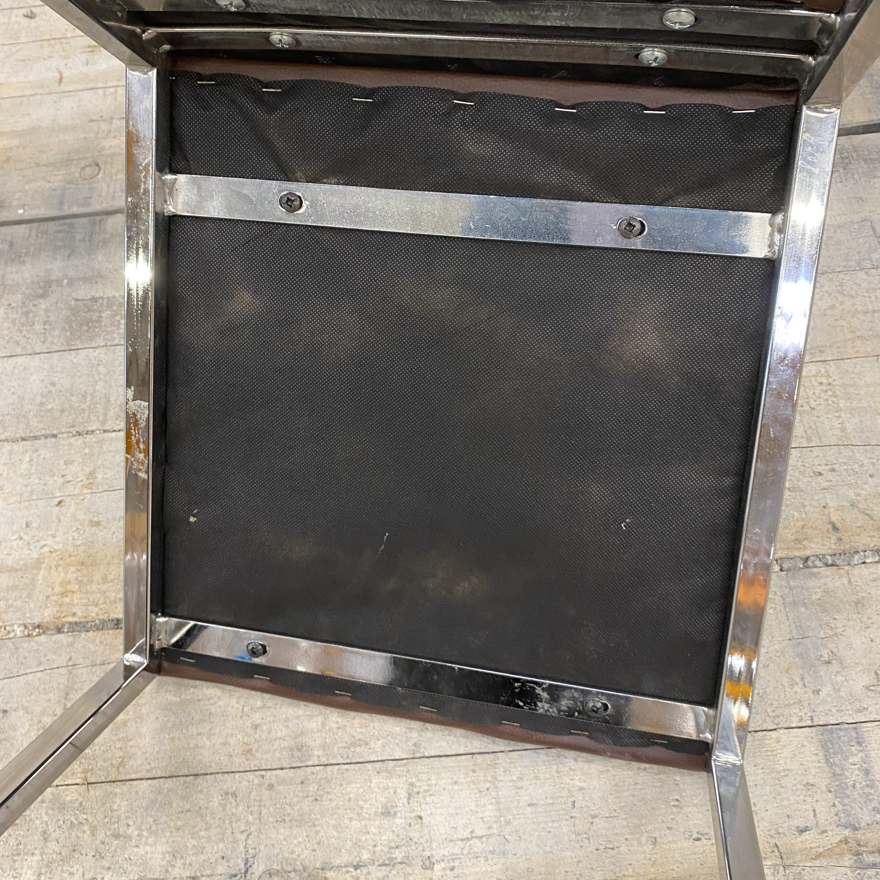 Esszimmerstuhl Braun Kunstleder Metall Stuhl gebraucht - Image 9