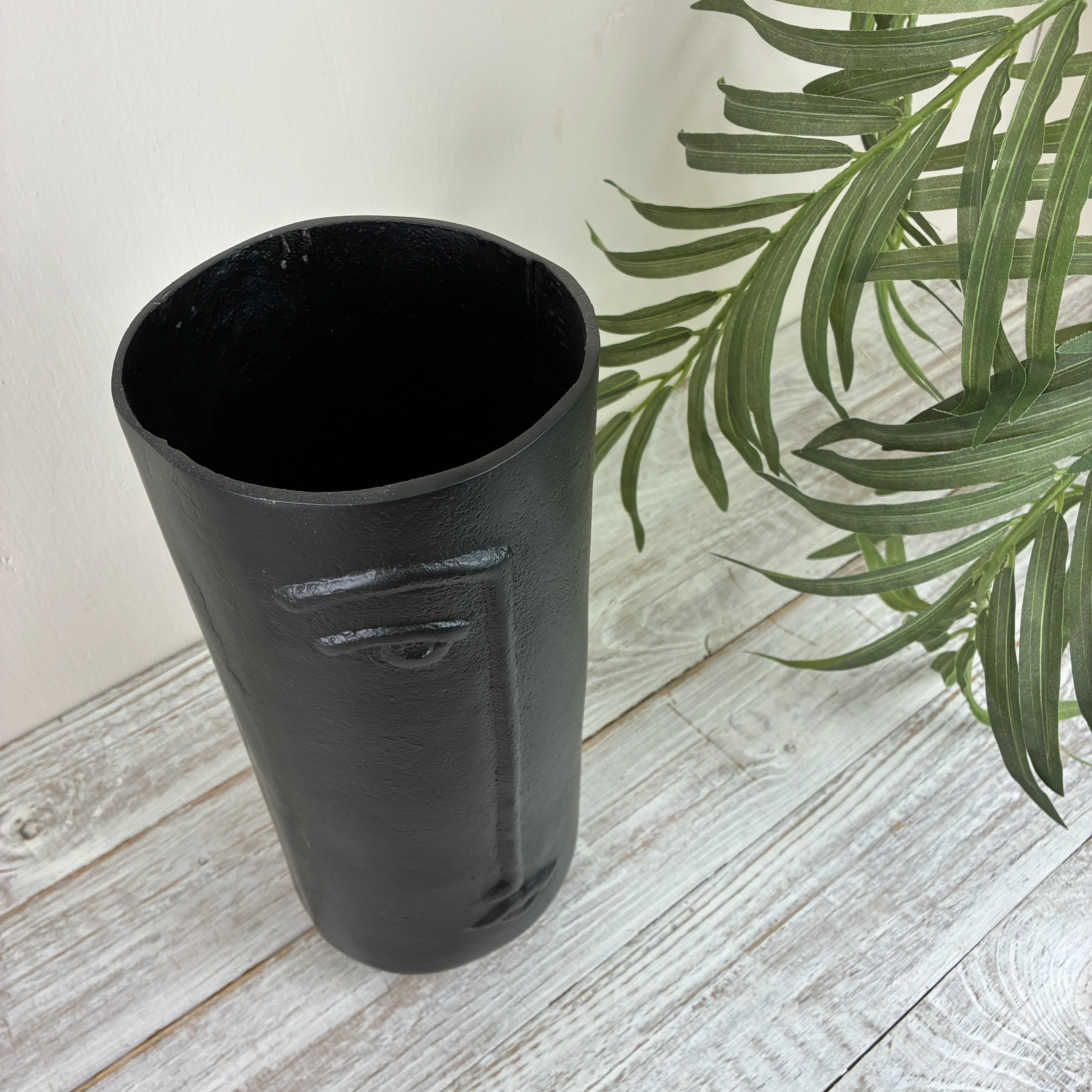 Light & Living Vase Capade Schwarz Gesicht Motiv Dekovase Metall - Image 4