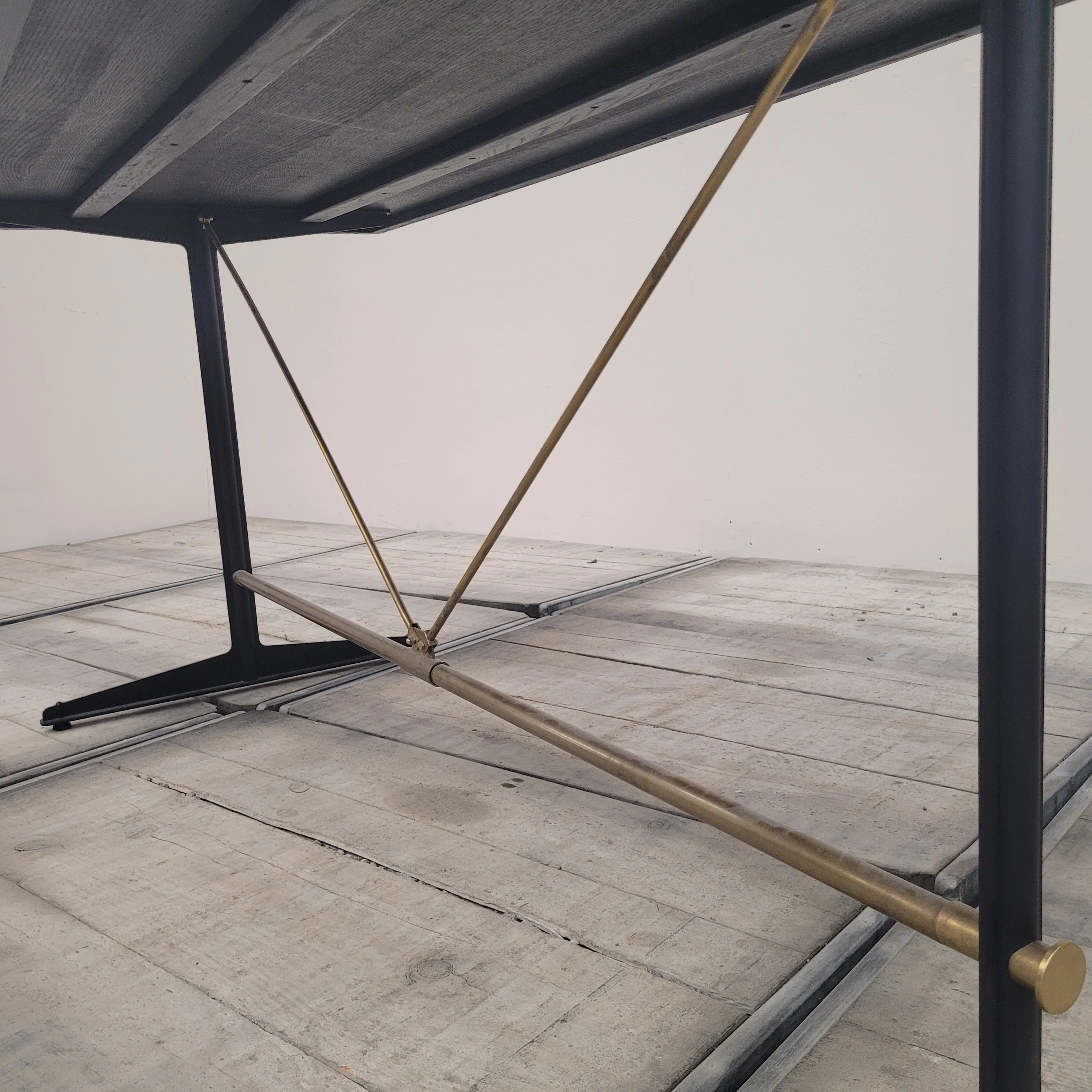 Design Esstisch Massivholz Eiche Schwarz Golden Gebraucht - Image 7
