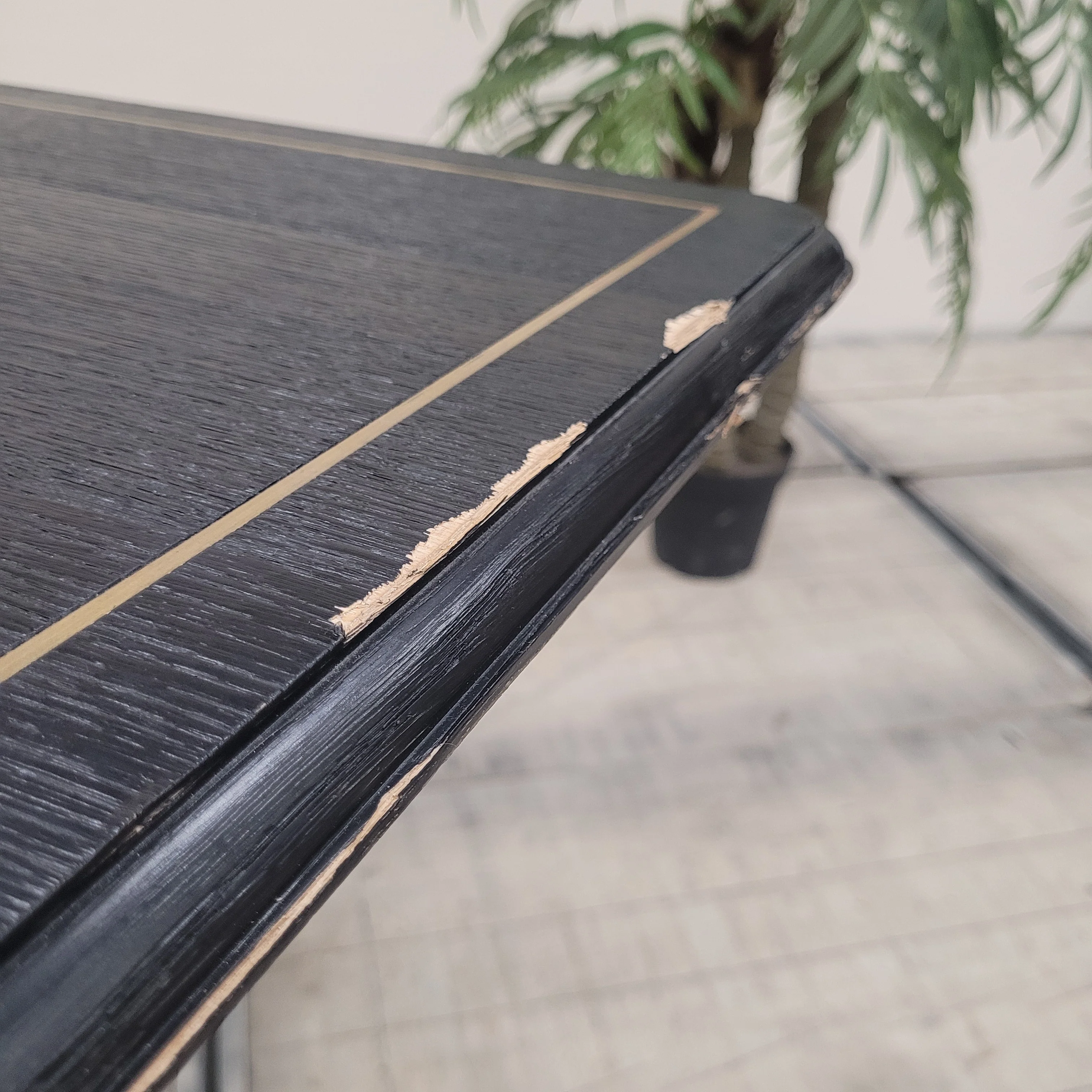 Design Esstisch Massivholz Eiche Schwarz Golden Gebraucht - Image 8