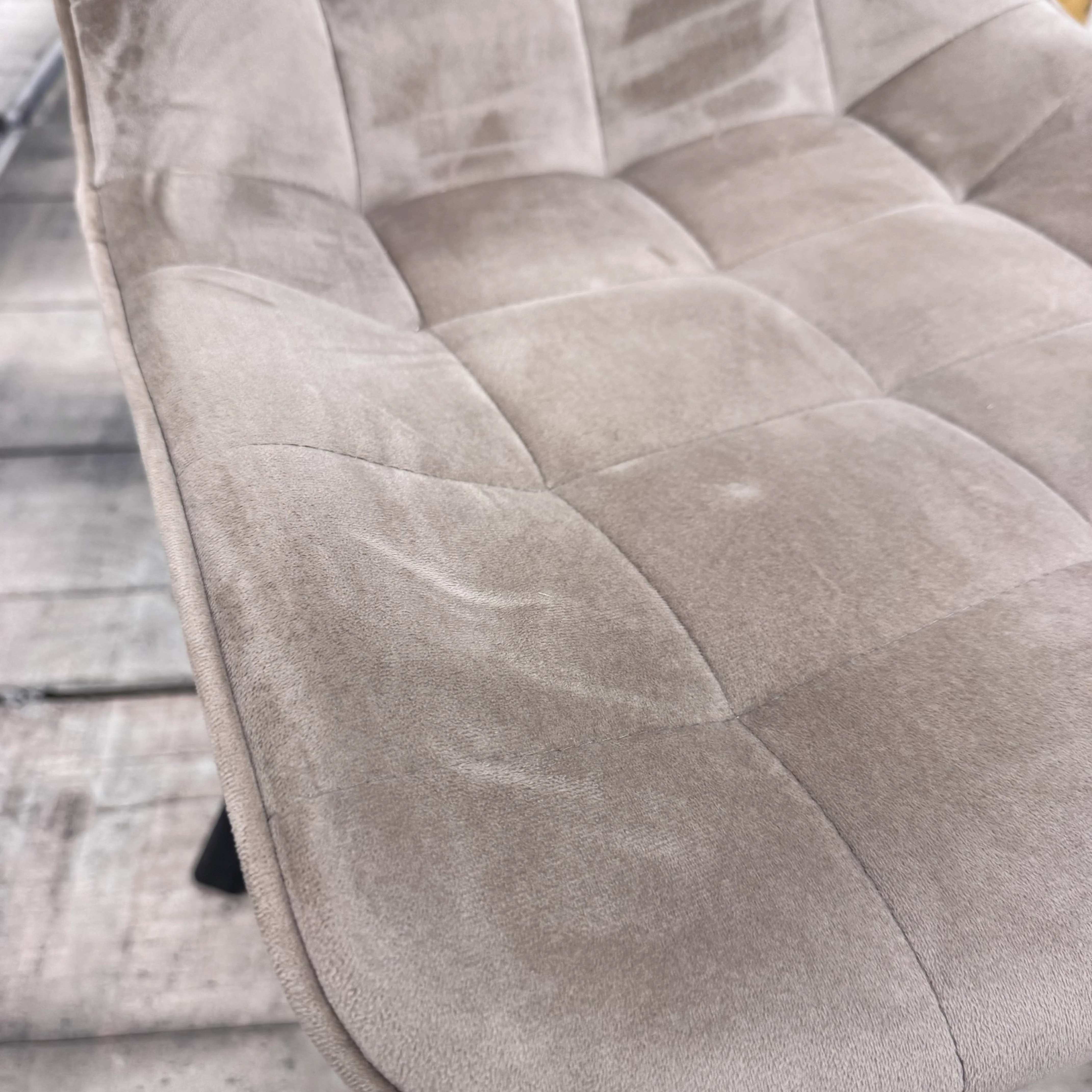 Polsterstuhl Beige Schwarz Samt Velours Stuhl Modern - Image 5